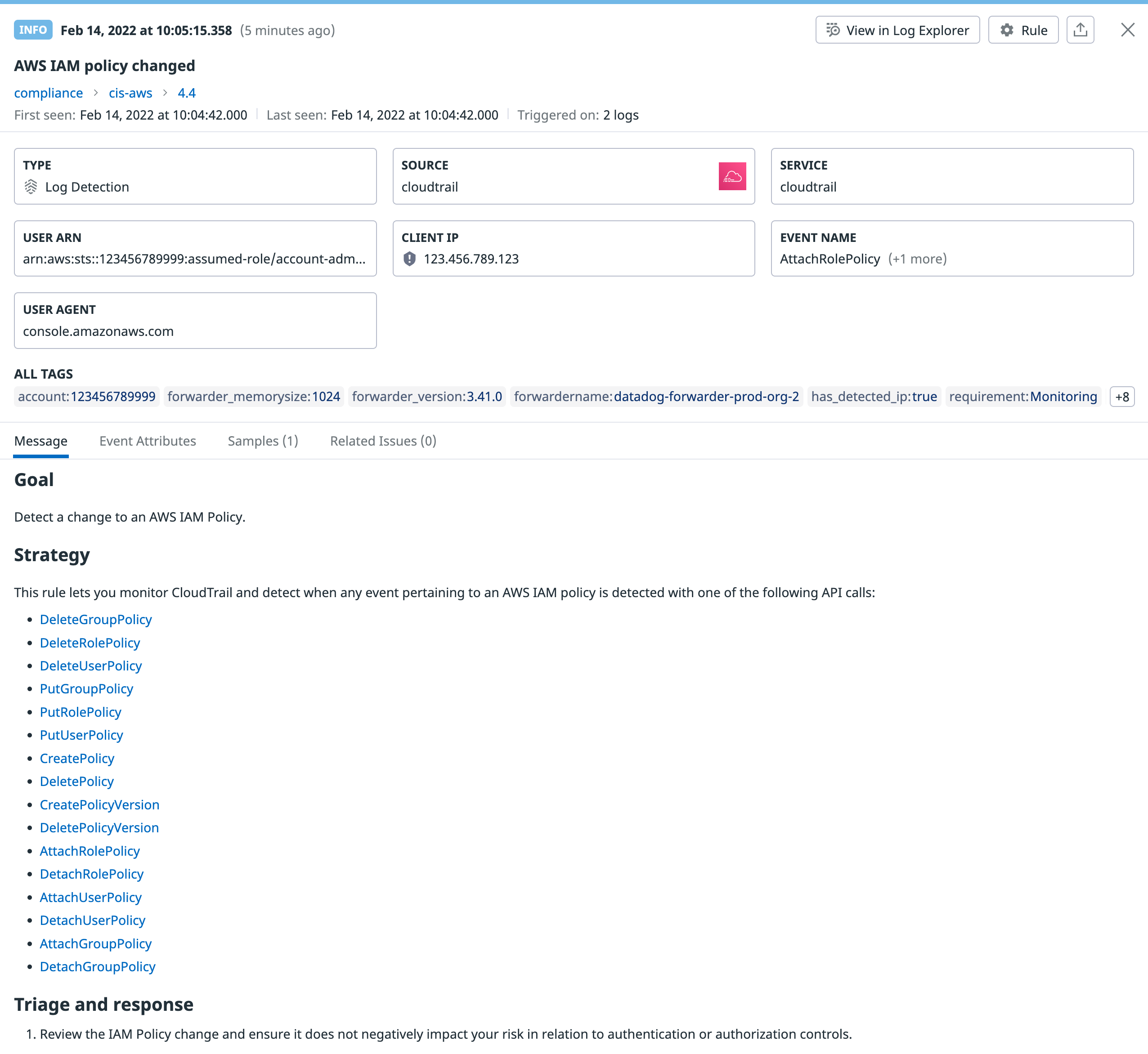 Detection rule for AWS IAM