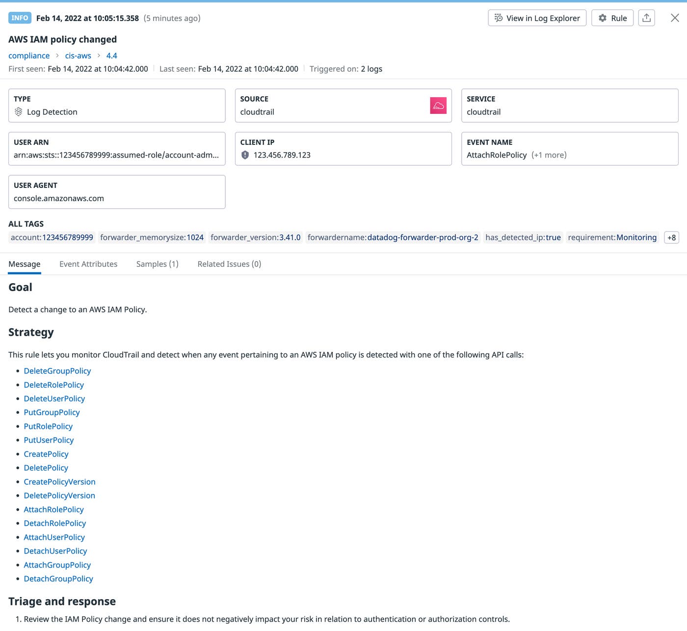 Detection rule for AWS IAM Detection rule for AWS IAM