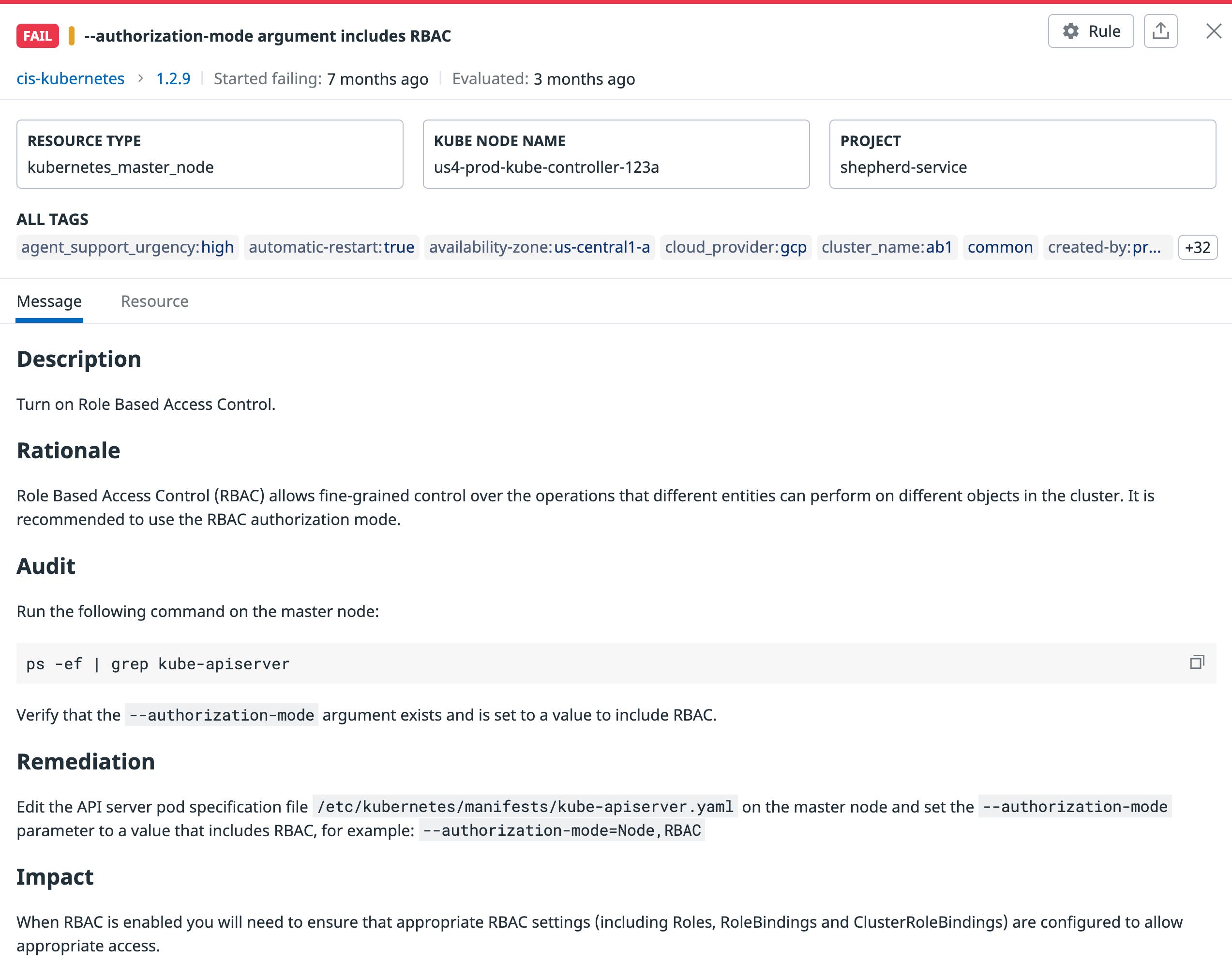 Detection rule for Kubernetes RBAC rule Detection rule for Kubernetes RBAC rule