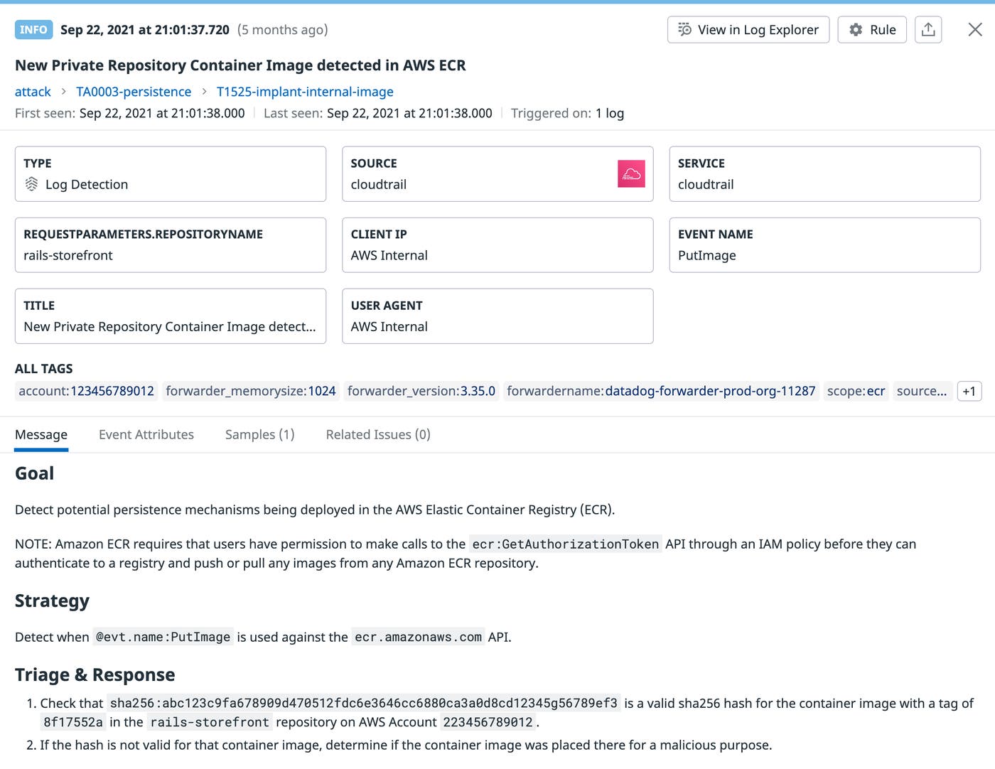 AWS ECR detection rule AWS ECR detection rule
