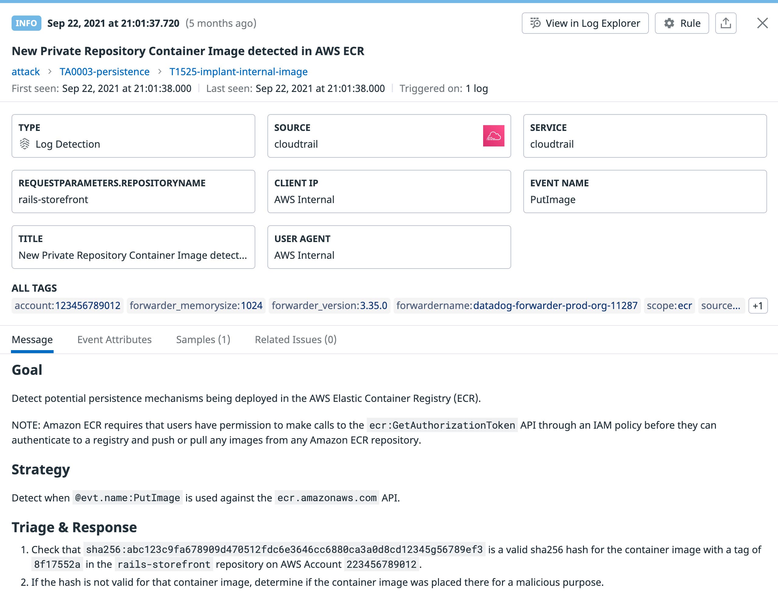 AWS ECR detection rule AWS ECR detection rule