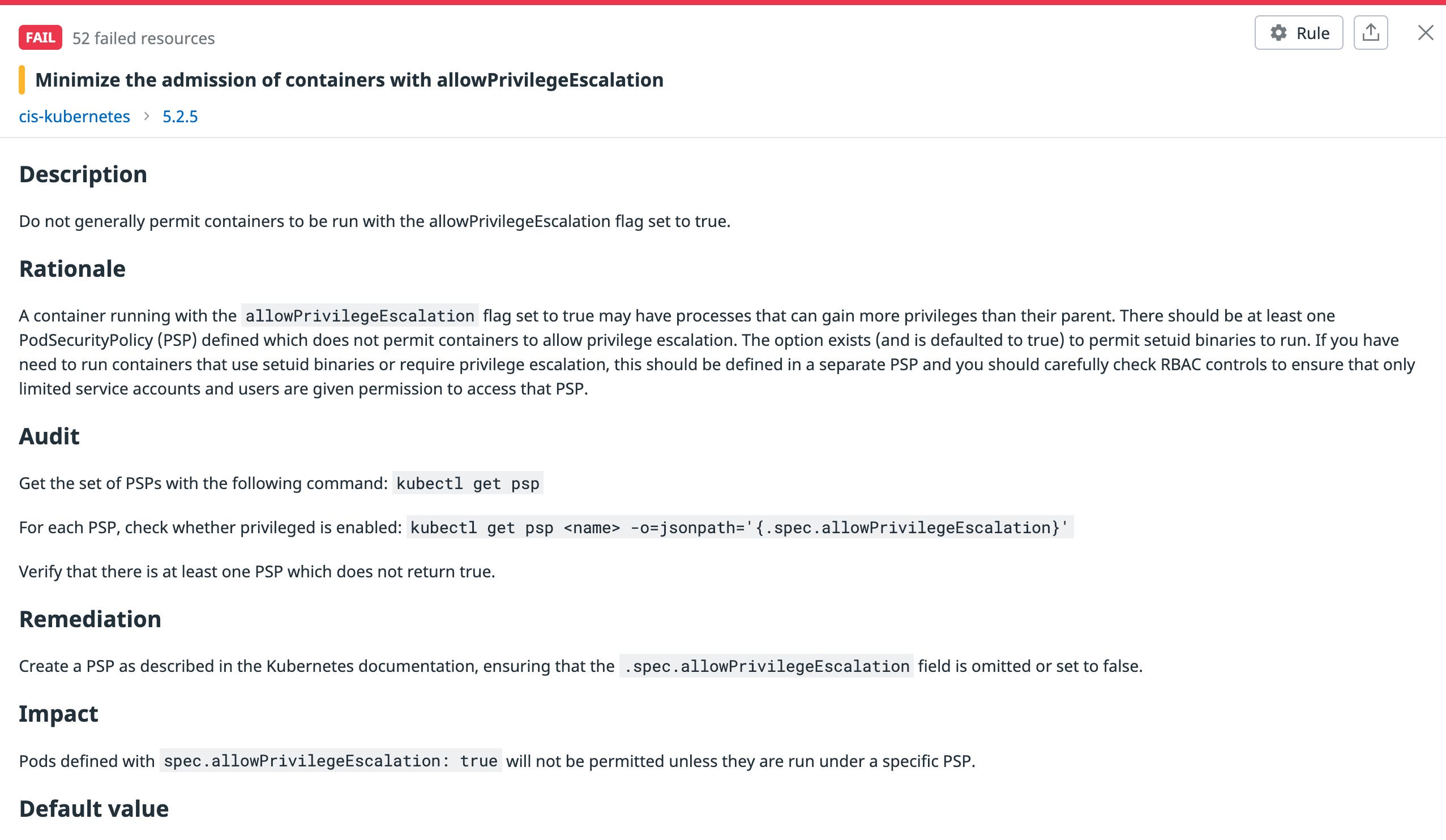 Privileged pod compliance rule Privileged pod compliance rule