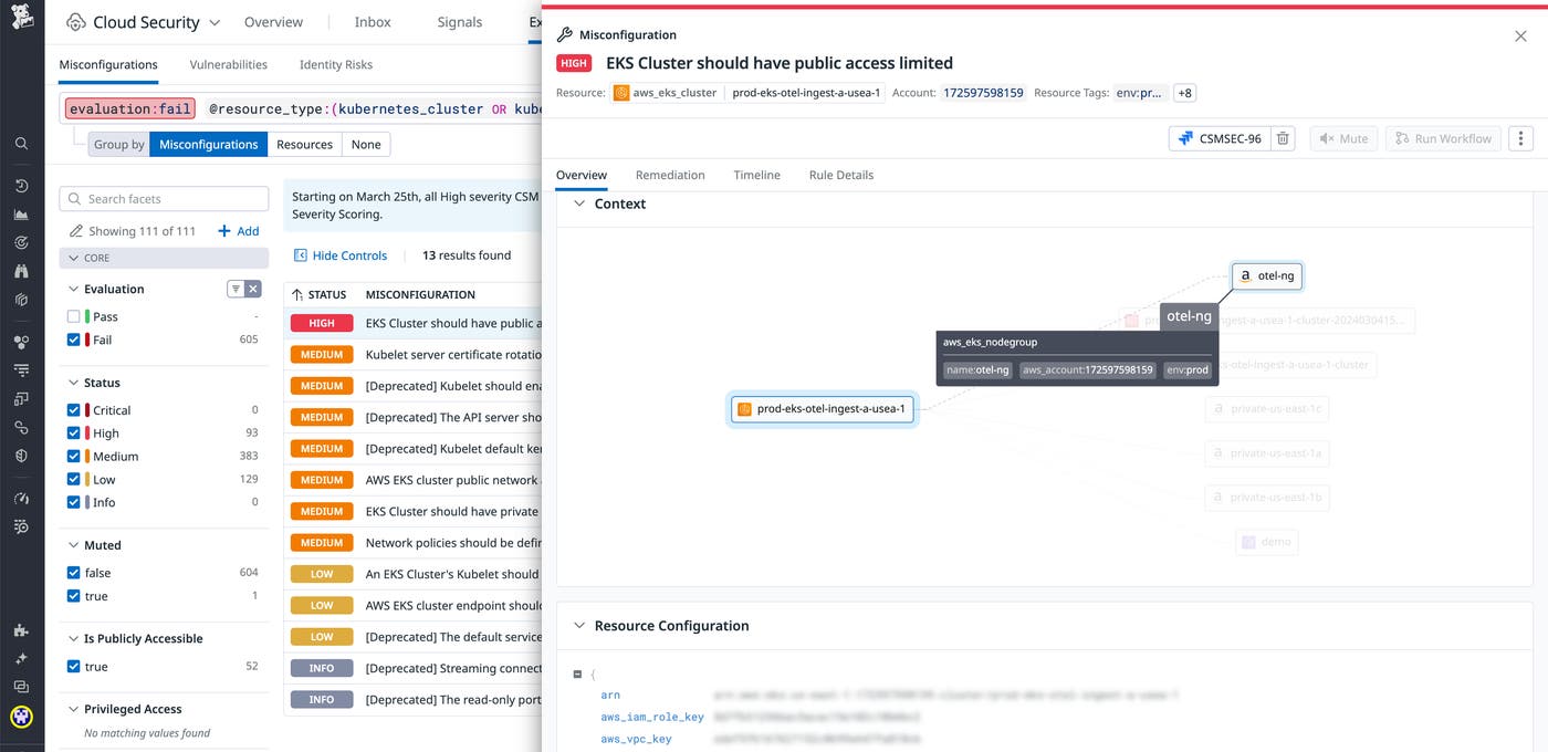 EKS cluster misconfiguration finding in Cloud Security EKS cluster misconfiguration finding in Cloud Security