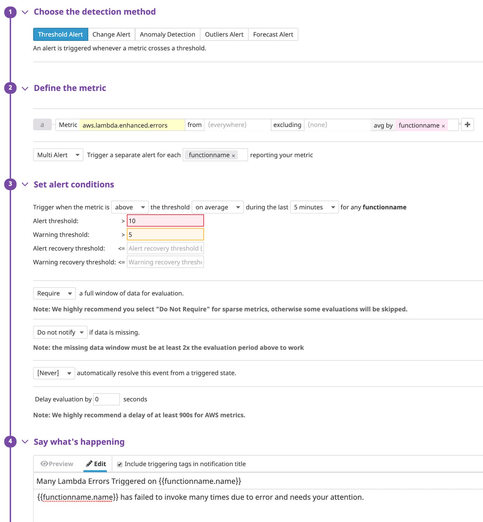 You can alert on Lambda errors in real time You can alert on Lambda errors in real time