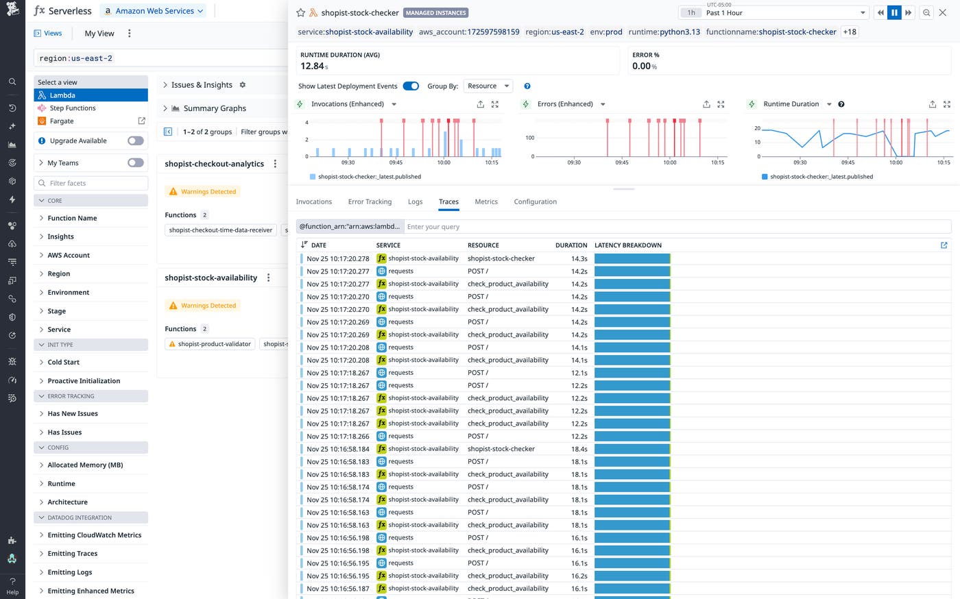 Correlate telemetry data such as traces by inspecting a Lambda function. Correlate telemetry data such as traces by inspecting a Lambda function.