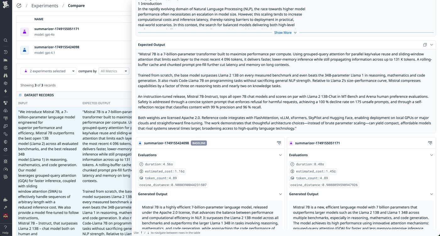 Comparing outputs for two different models for subjective evaluation Comparing outputs for two different models for subjective evaluation