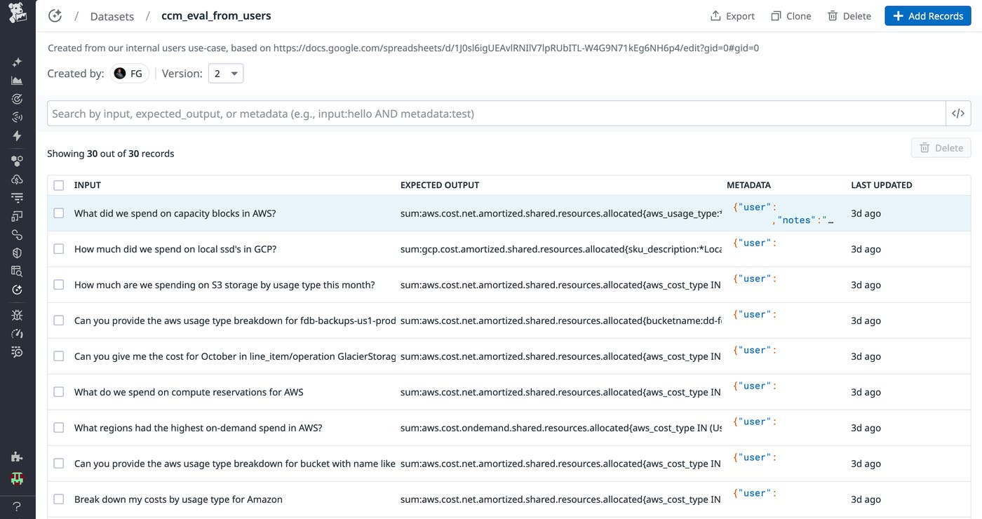 A screenshot showing the created datasets used by our evaluators. A screenshot showing the created datasets used by our evaluators.