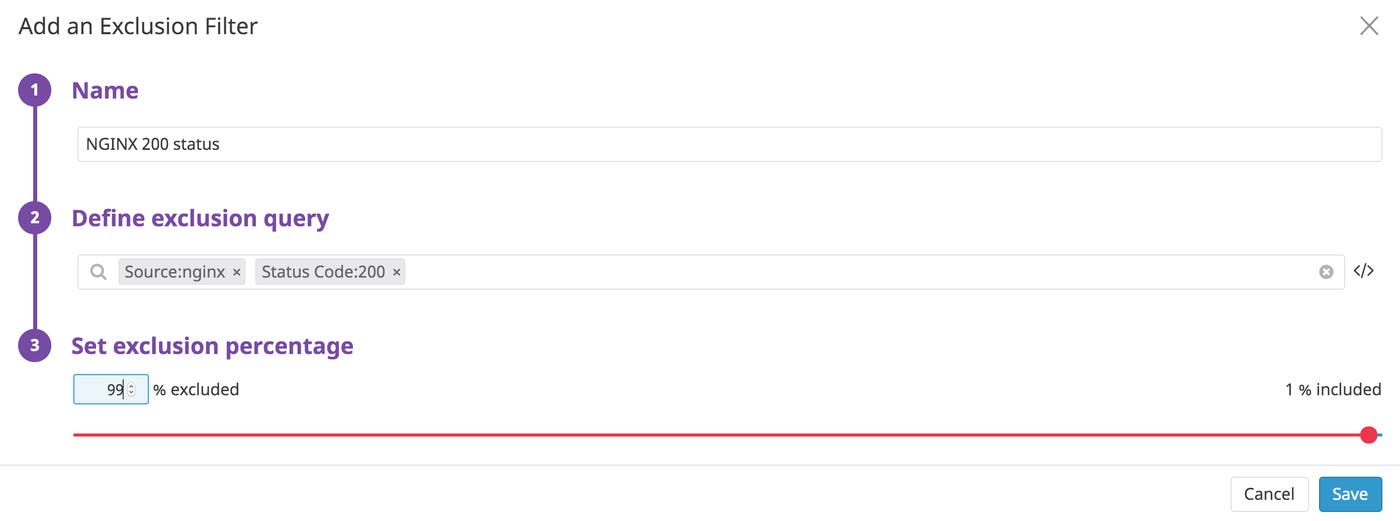 Create filters to reduce the number of ingested logs you want to index. Create filters to reduce the number of ingested logs you want to index.