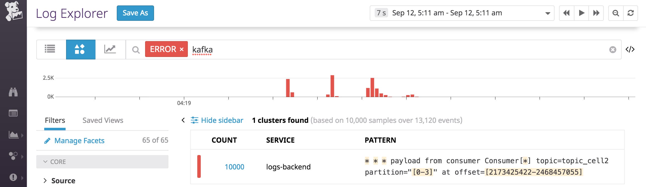 datadog log patterns show that error logs are limited to a single topic datadog log patterns show that error logs are limited to a single topic