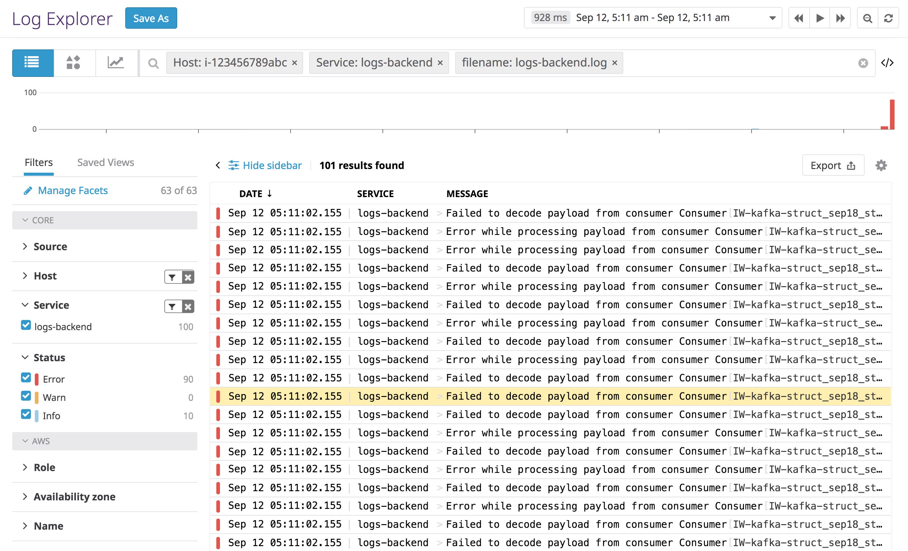 datadog log patterns view in context datadog log patterns view in context
