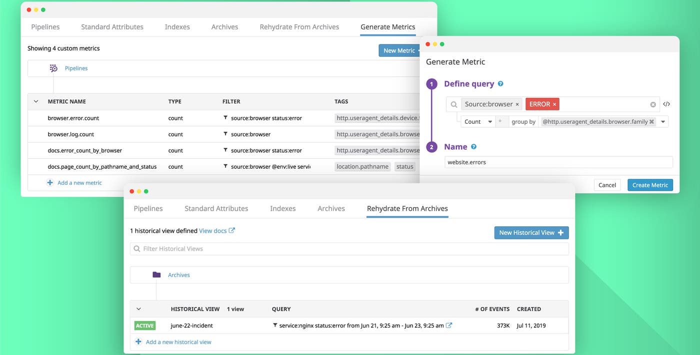 新機能 Metrics from Logs と Log Rehydration™ の紹介