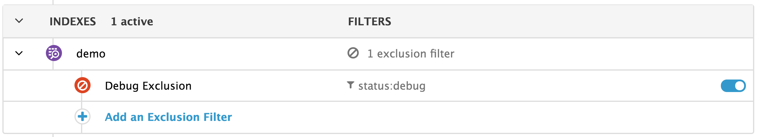 Datadog log management lets you specify which logs should be included in your index by using exclusion filters