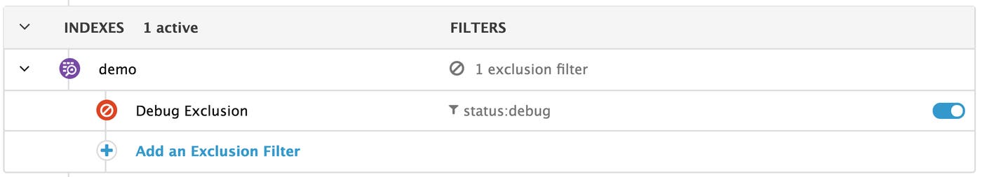 Datadog log management lets you specify which logs should be included in your index by using exclusion filters Datadog log management lets you specify which logs should be included in your index by using exclusion filters
