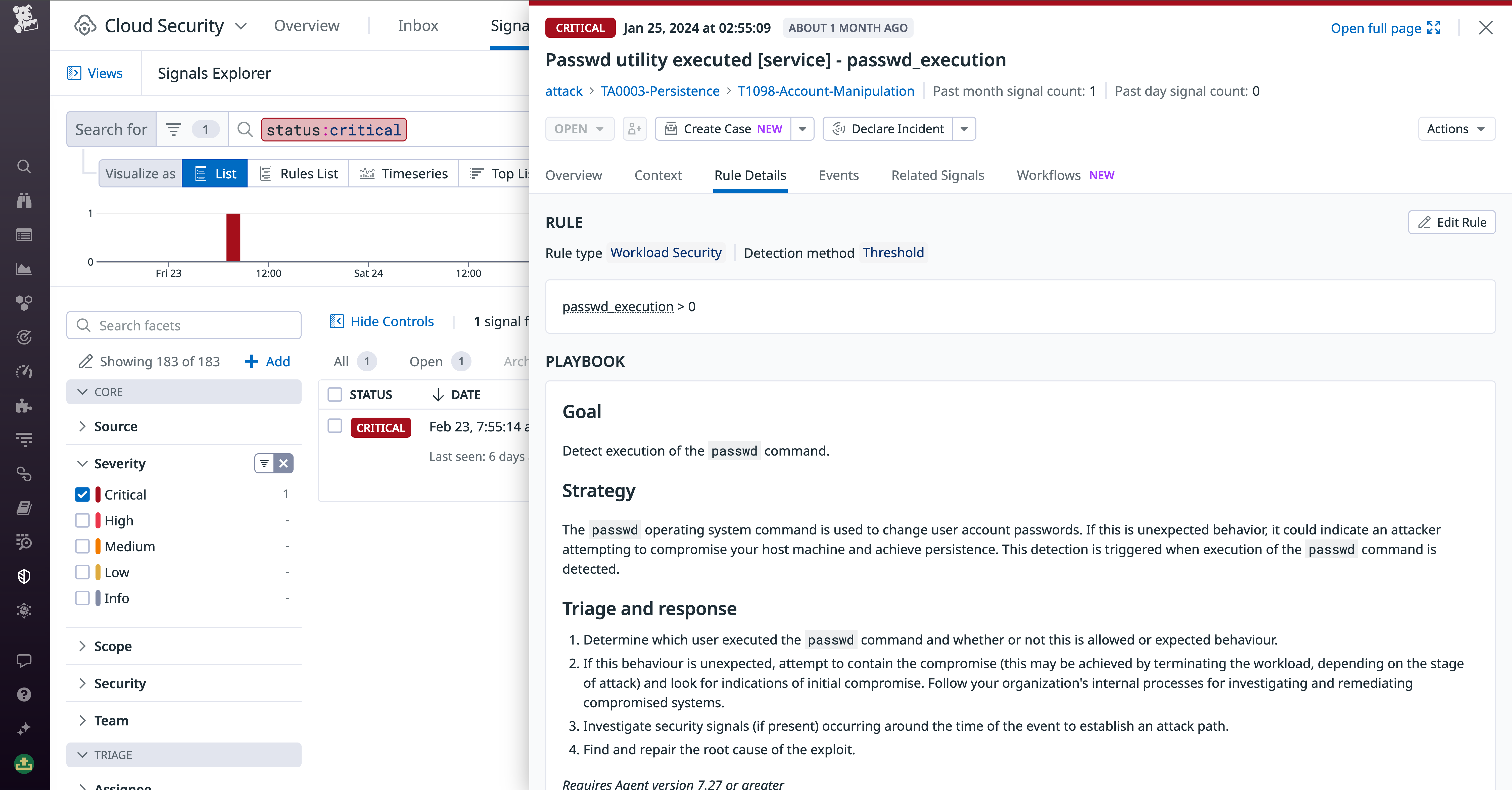 Shows context around a detected attack to help remediation
