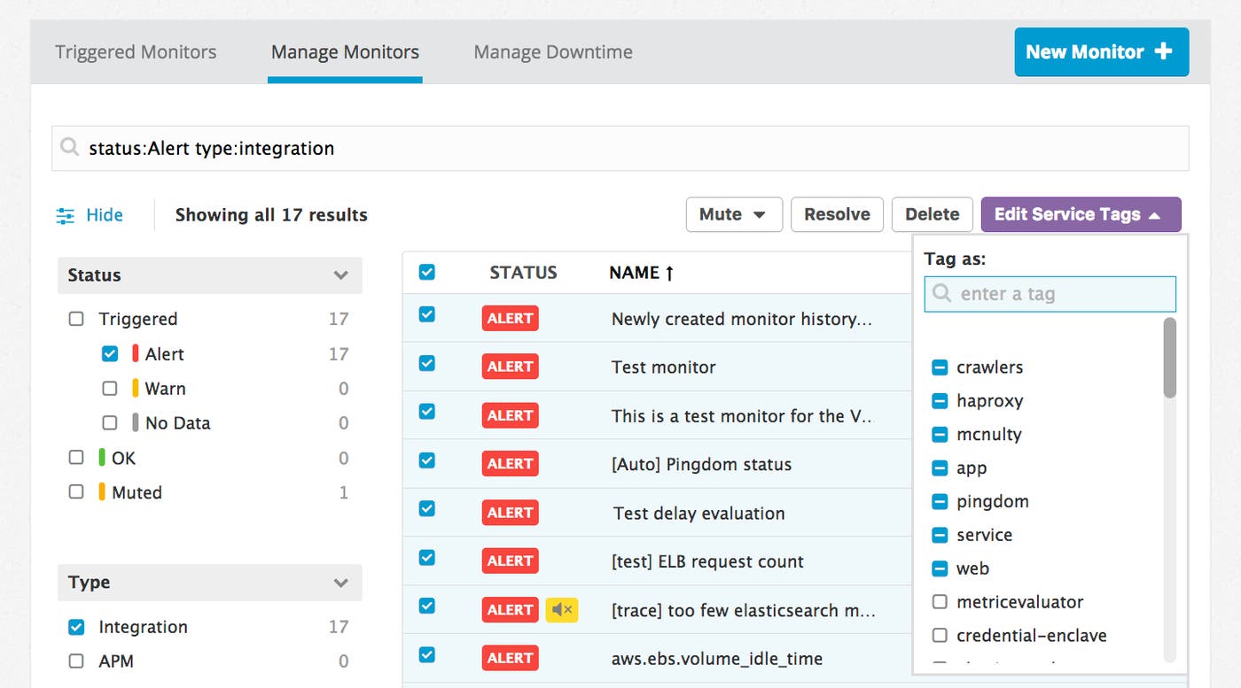 Multiedit functionality for applying tags to monitors Multiedit functionality for applying tags to monitors