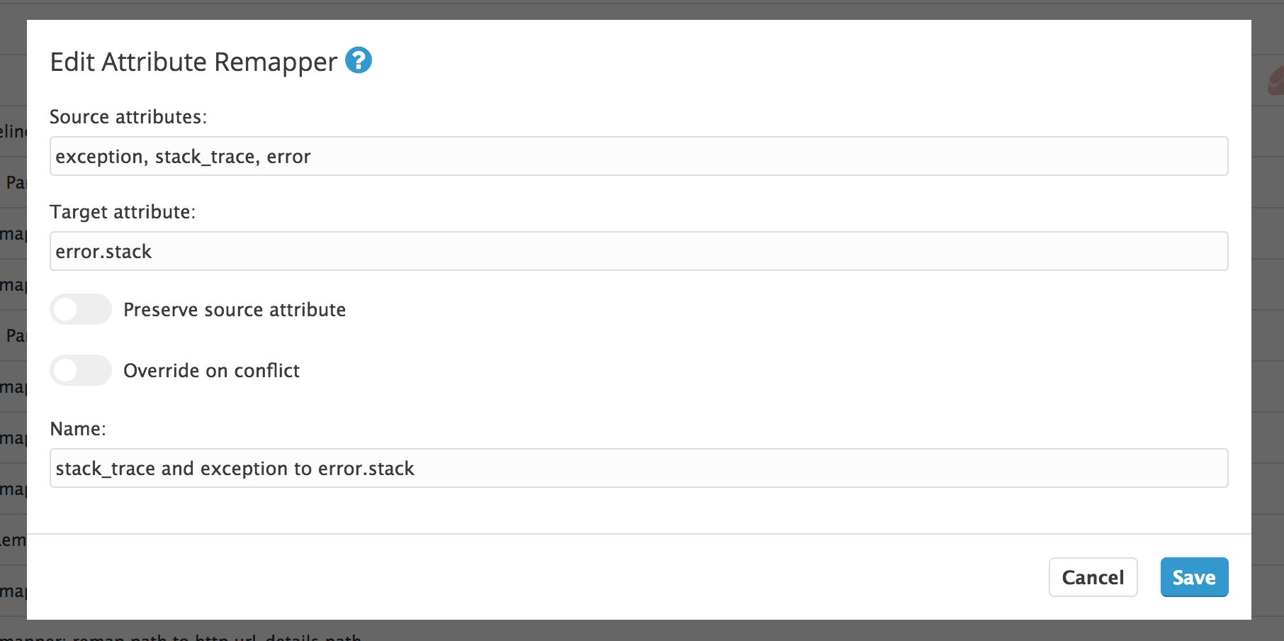 Attribute Remapper for custom pipeline