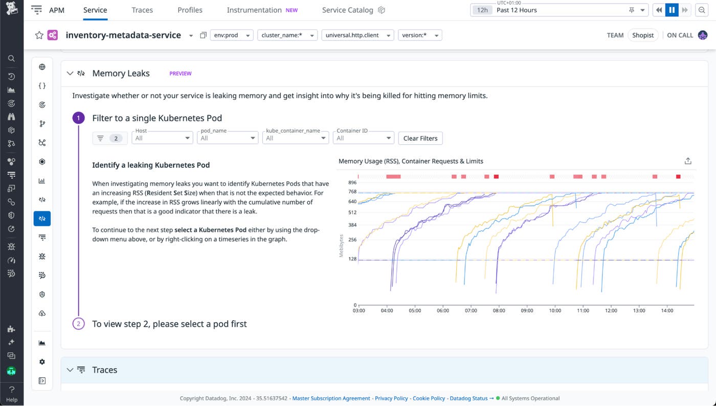 Memory leak workflow RSS graph Memory leak workflow RSS graph