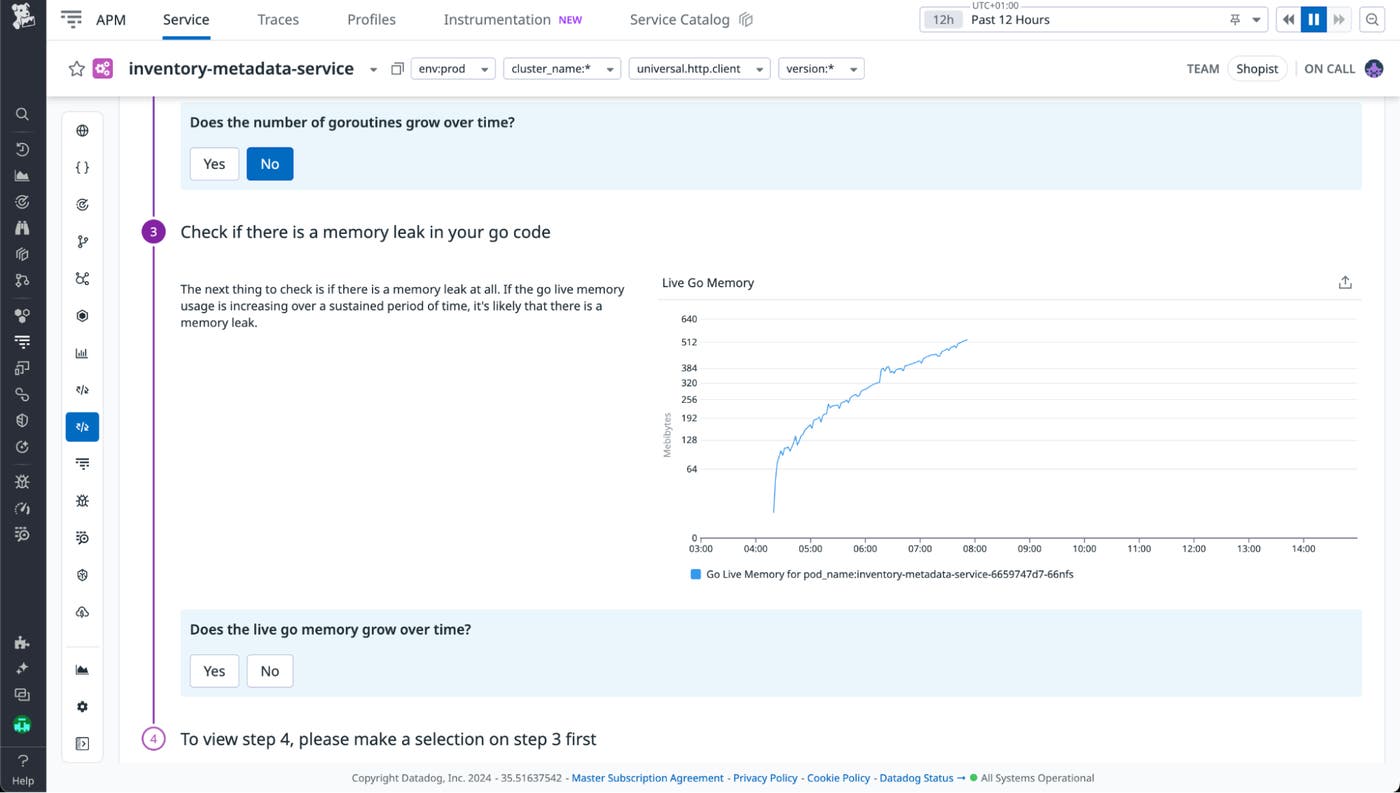 Memory leak workflow live memory set Memory leak workflow live memory set