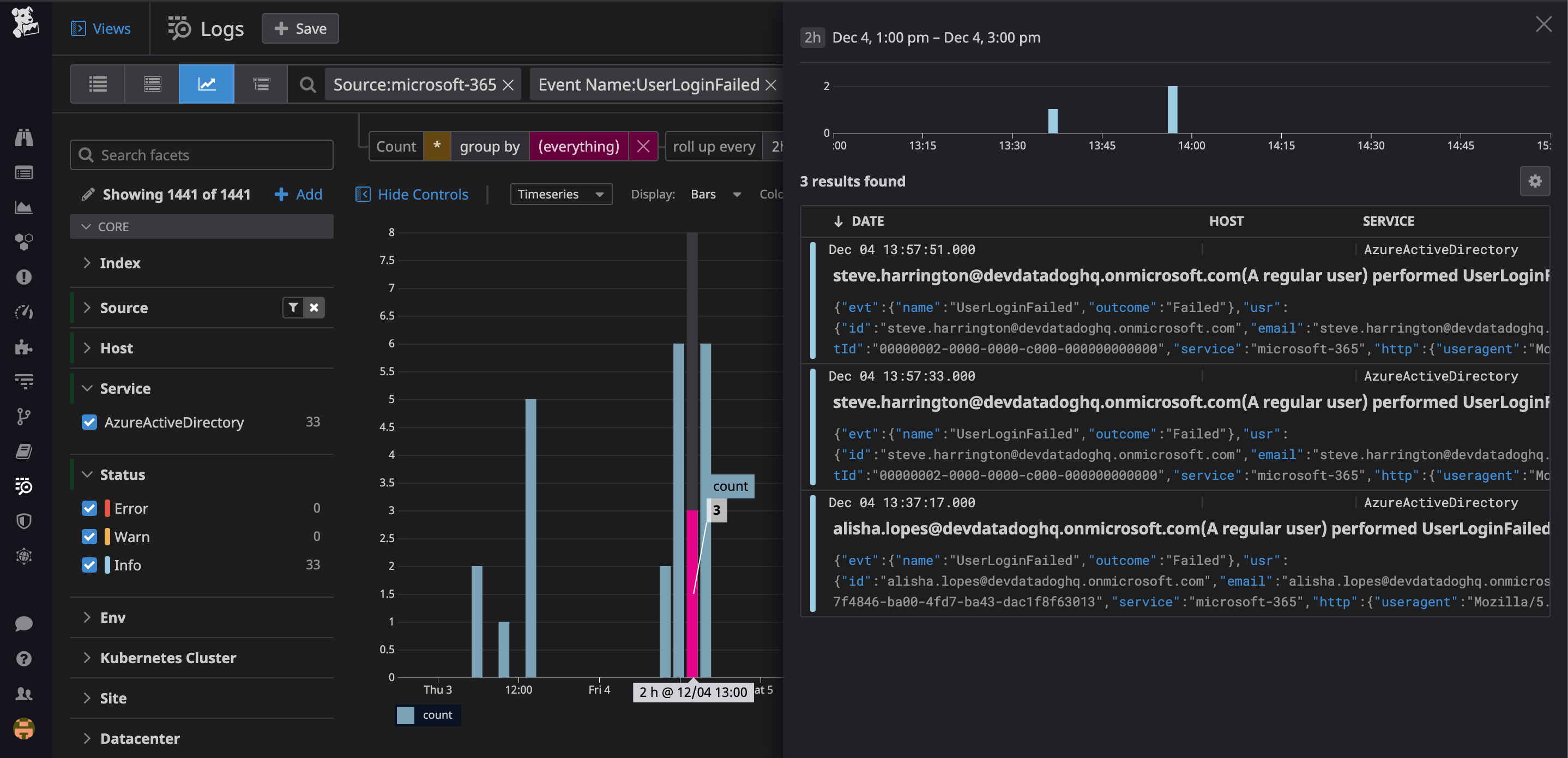 You can explore login failure logs in Log Analytics to spot potential brute force attacks.