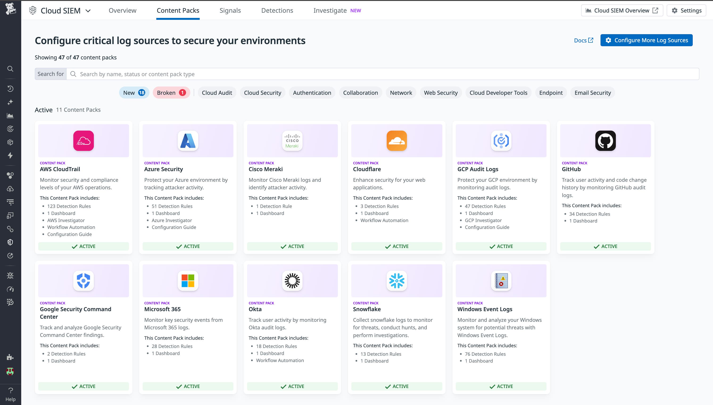 List of Cloud SIEM Content Packs. List of Cloud SIEM Content Packs.