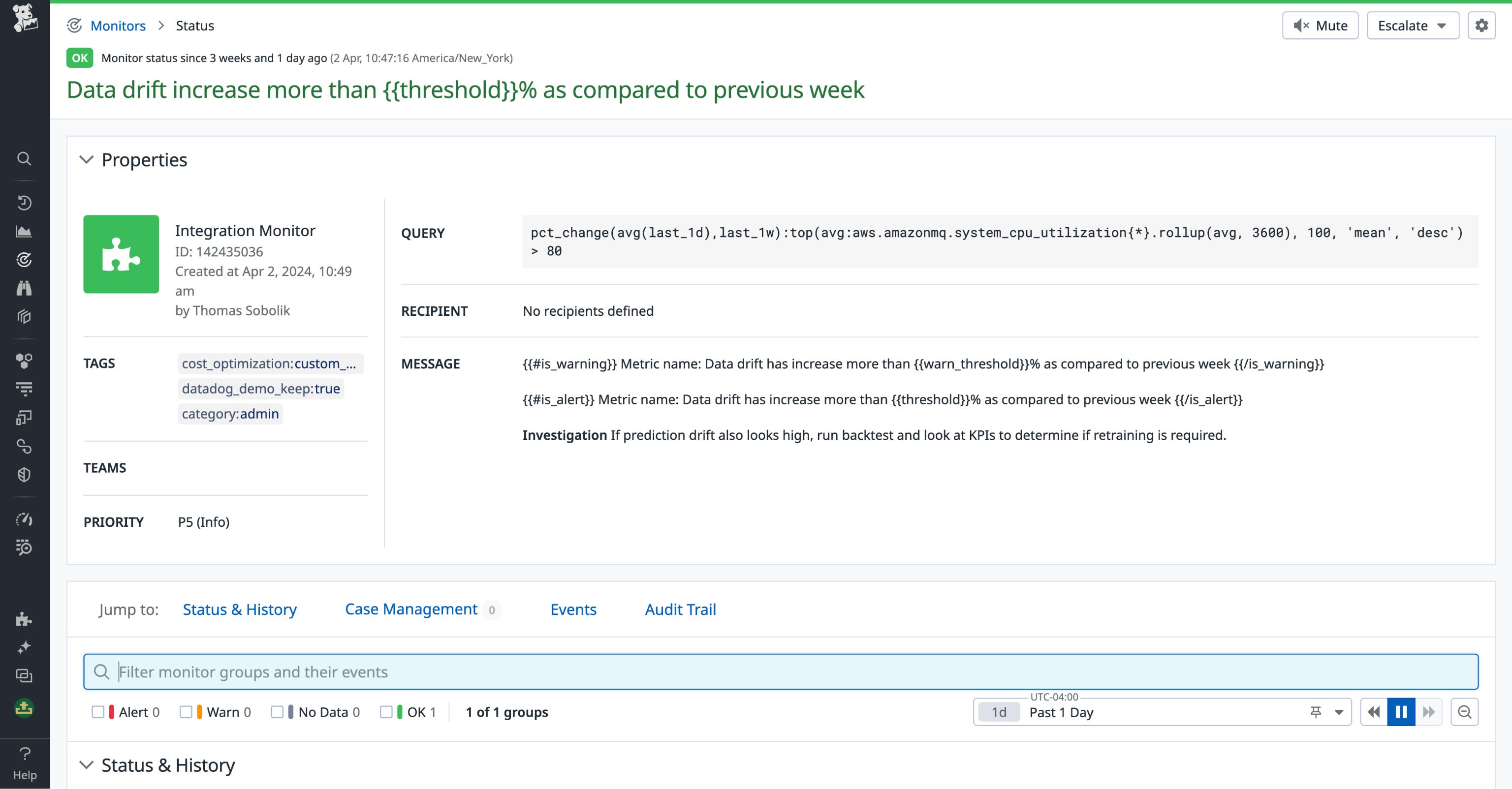 Alerting on data drift metrics. Alerting on data drift metrics.