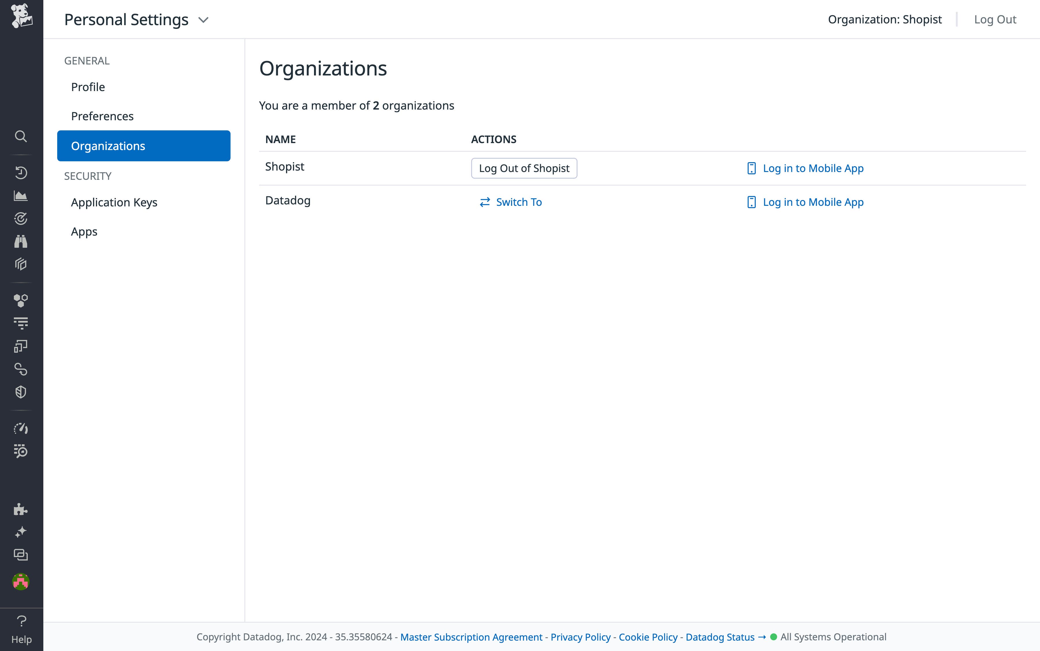 Switch between organizations to log into Switch between organizations to log into