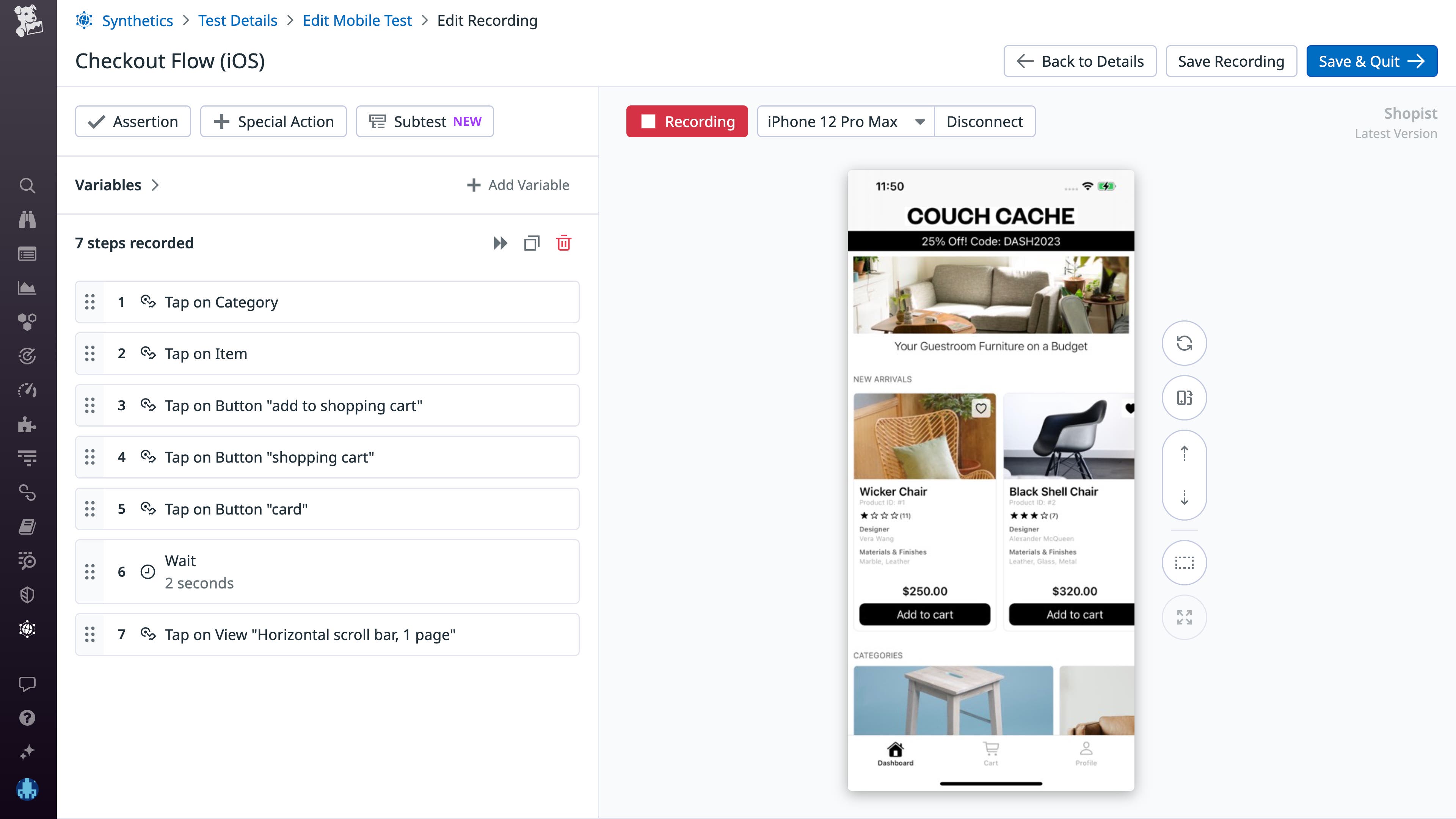 Easily create a new test without writing code Easily create a new test without writing code