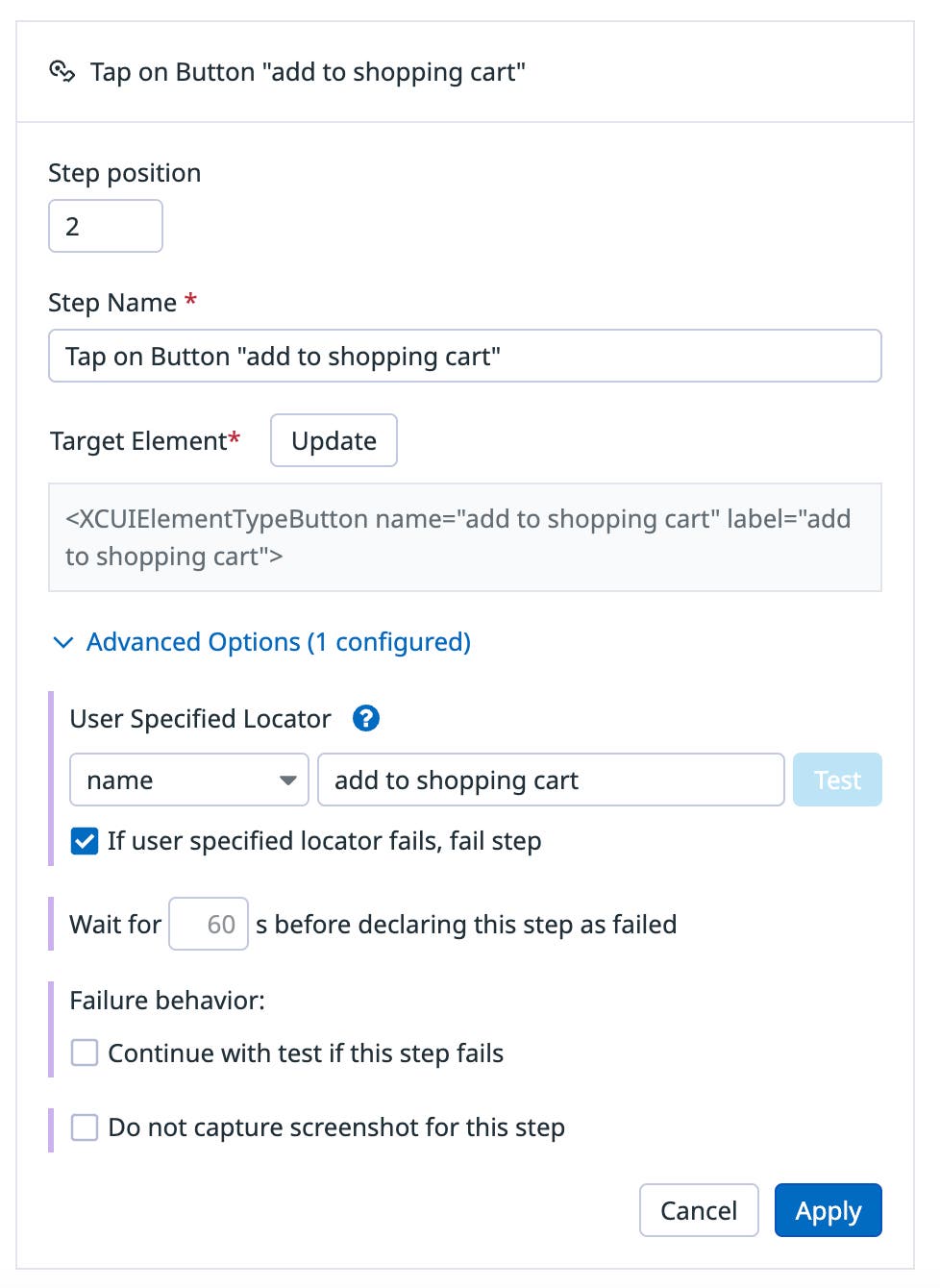 Easily edit steps in your mobile application tests Easily edit steps in your mobile application tests