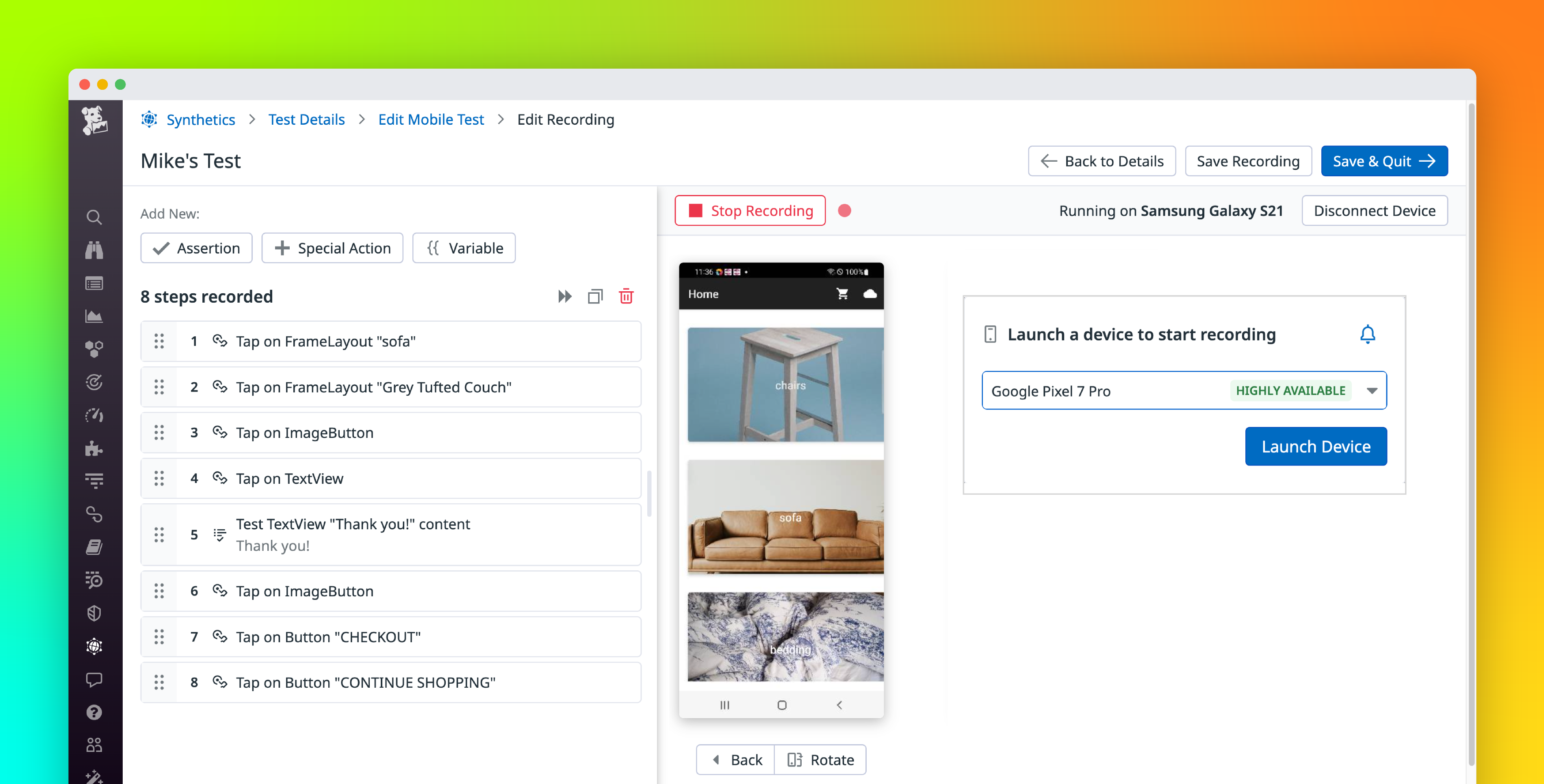 Easily test and monitor your mobile applications with Datadog Mobile Application Testing
