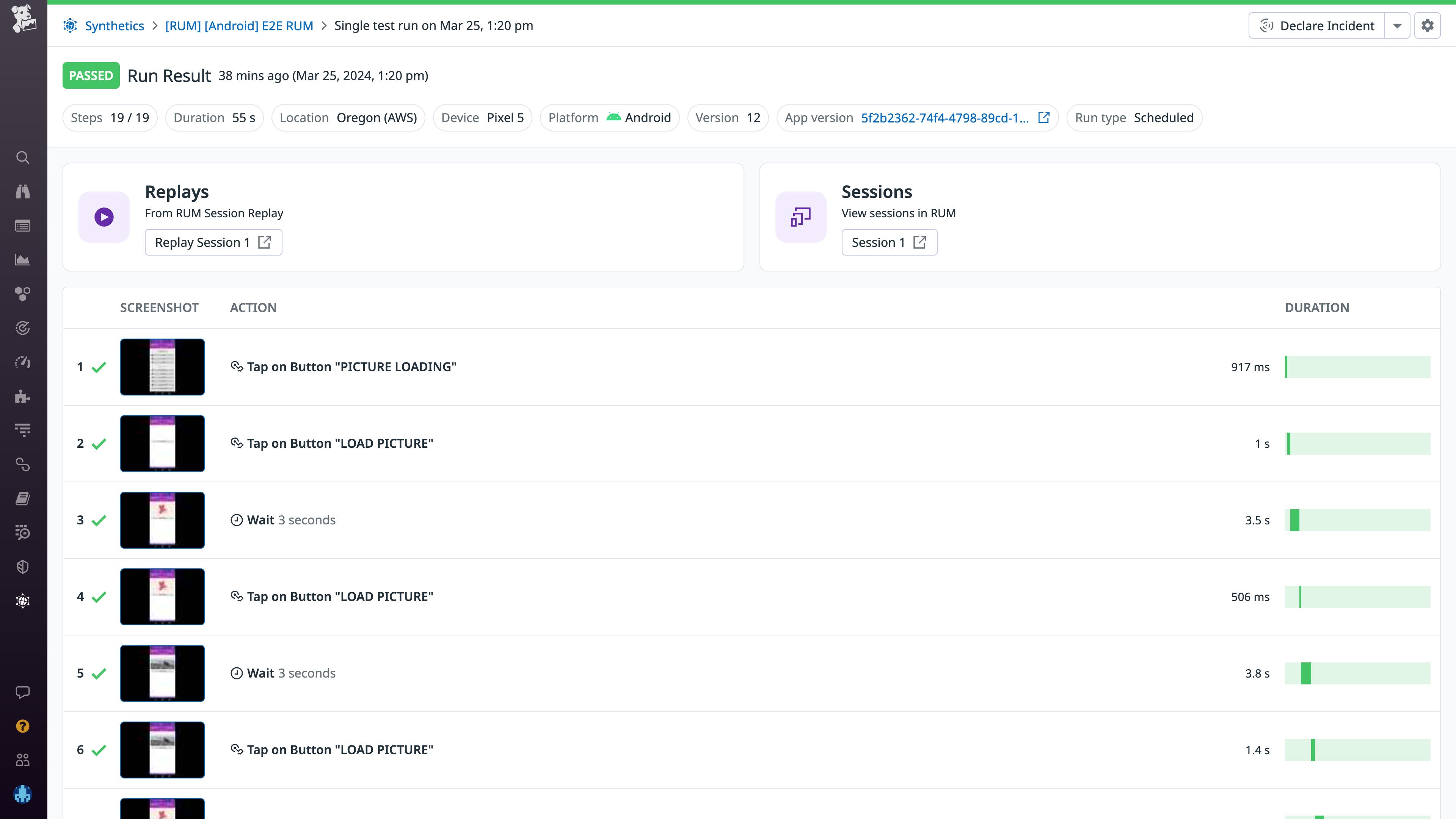 Drill down into executions and associated metadata in the test details page Drill down into executions and associated metadata in the test details page