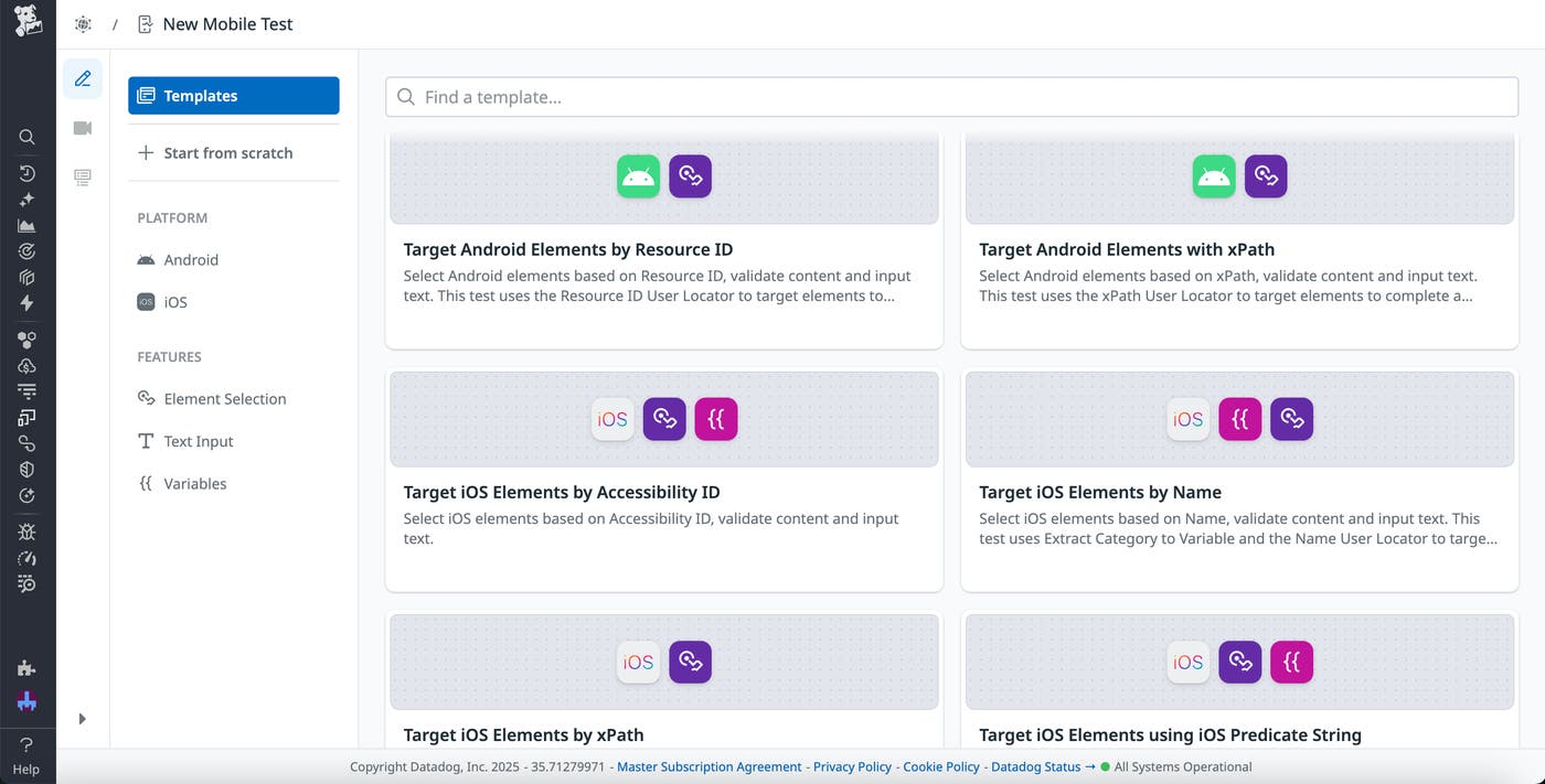 OOTB synthetic testing templates that enable you to choose locator type for your tests. OOTB synthetic testing templates that enable you to choose locator type for your tests.