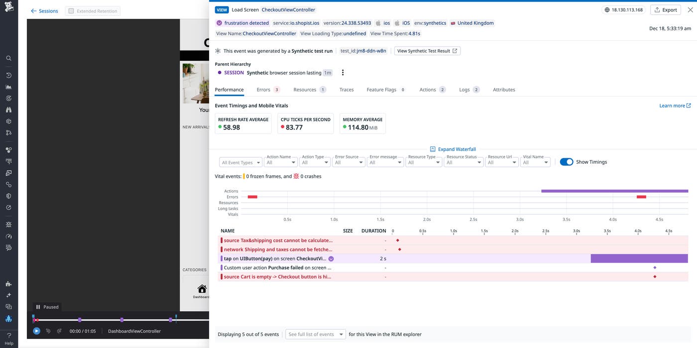 view traces associated with session replays from the same view view traces associated with session replays from the same view