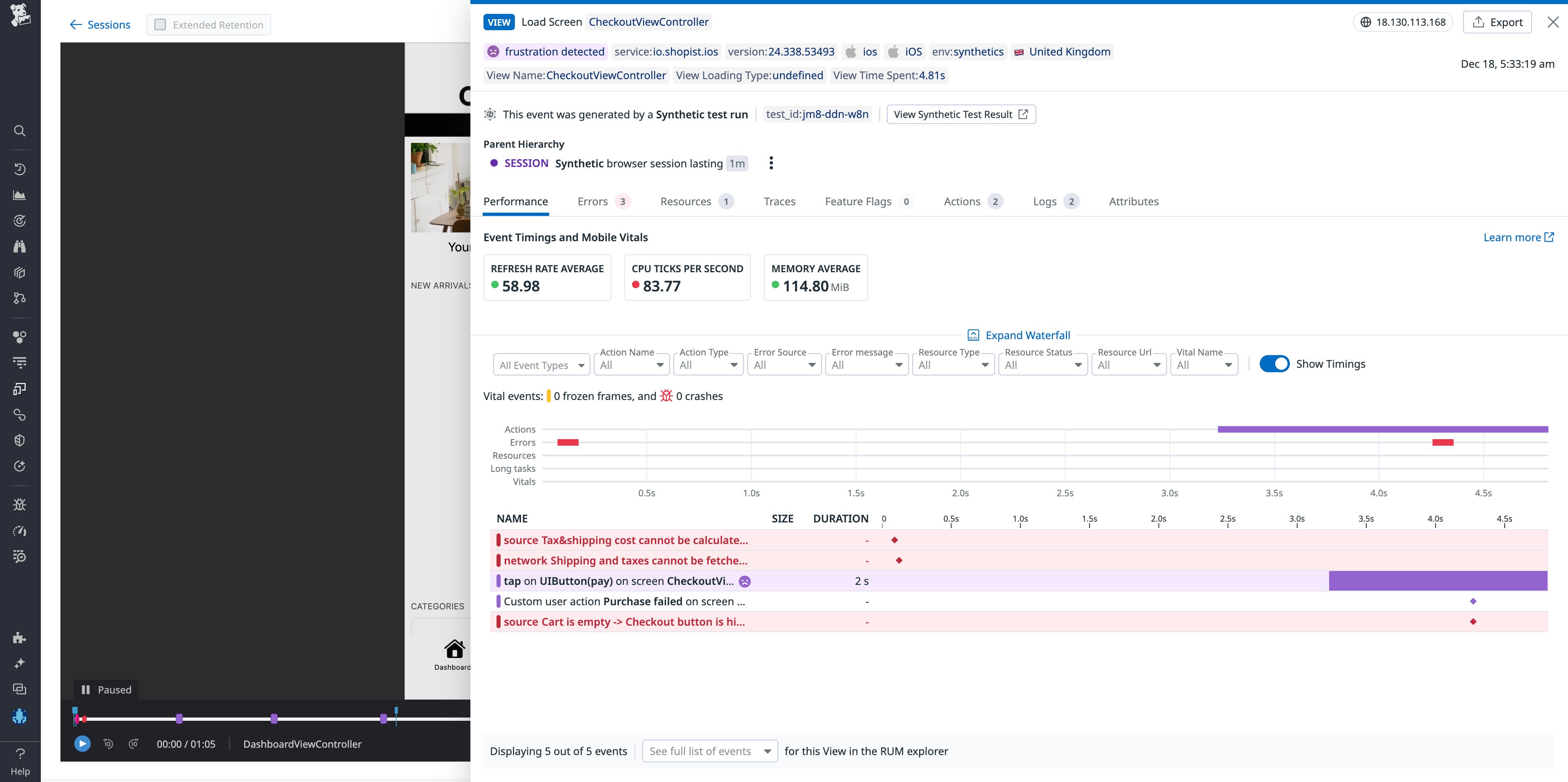 view traces associated with session replays from the same view view traces associated with session replays from the same view