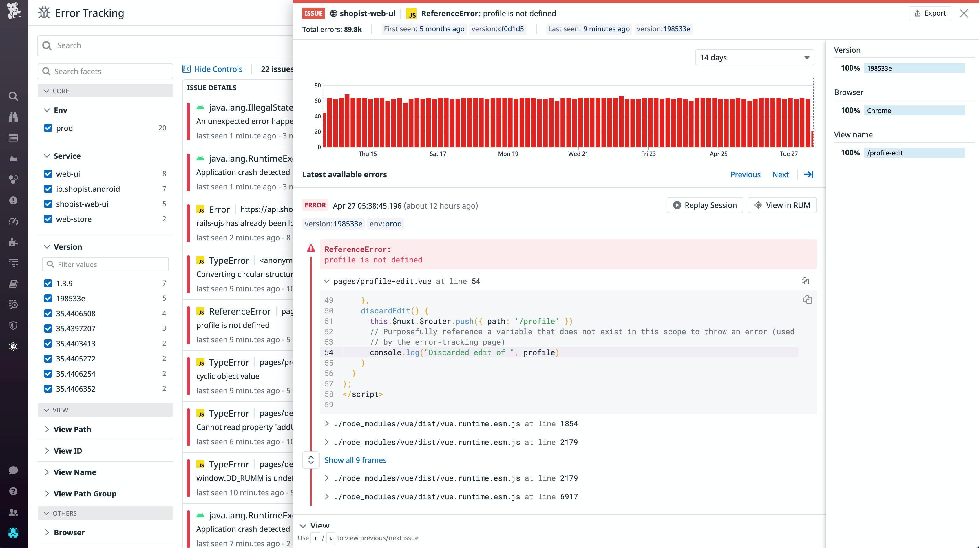 Logging and aggregating console errors in Datadog Logging and aggregating console errors in Datadog