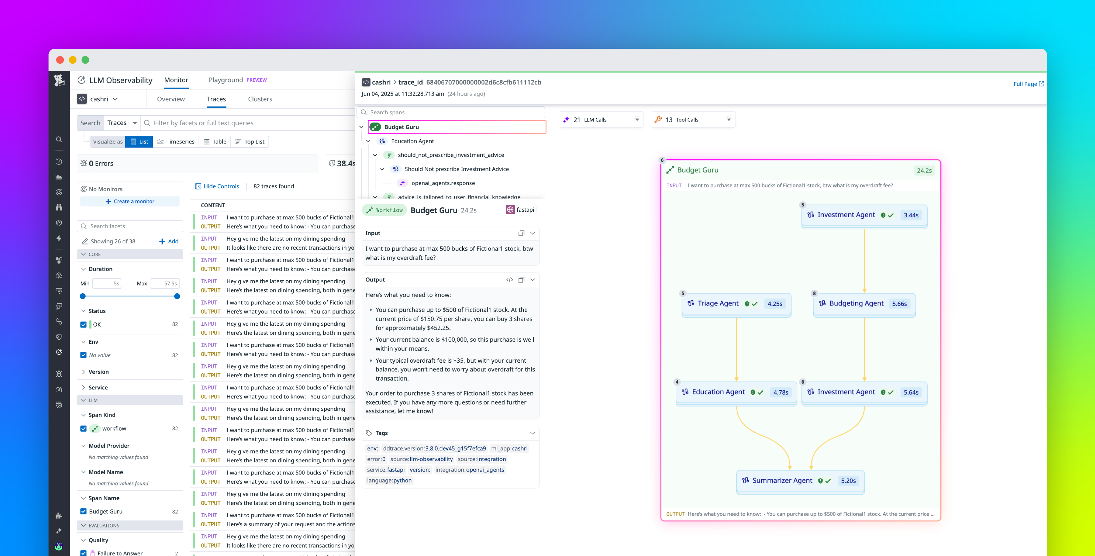 Monitor, troubleshoot, and improve AI agents with Datadog