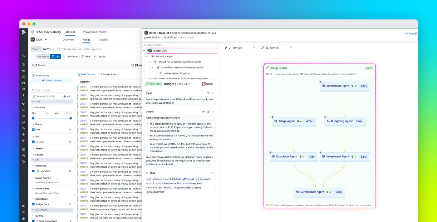Monitor, troubleshoot, and improve AI agents with Datadog Monitor, troubleshoot, and improve AI agents with Datadog