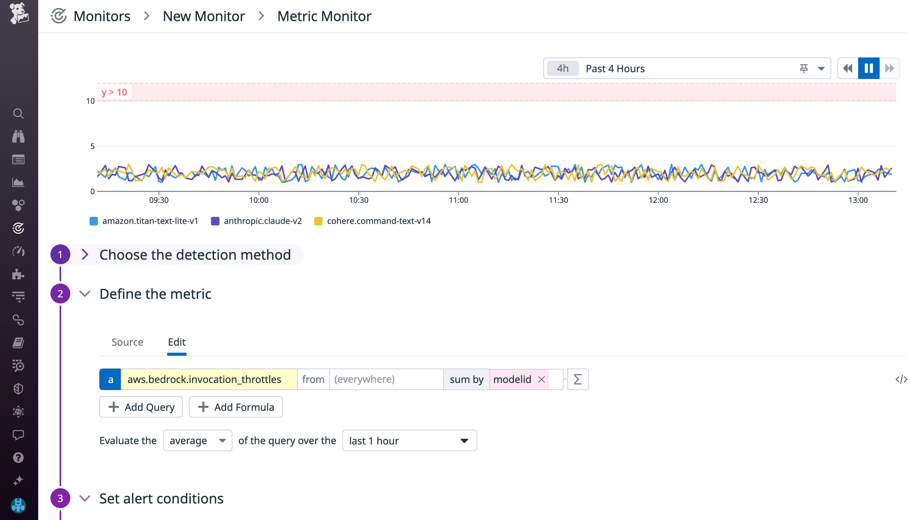 Alert on Bedrock metrics such as invocation throttling. Alert on Bedrock metrics such as invocation throttling.
