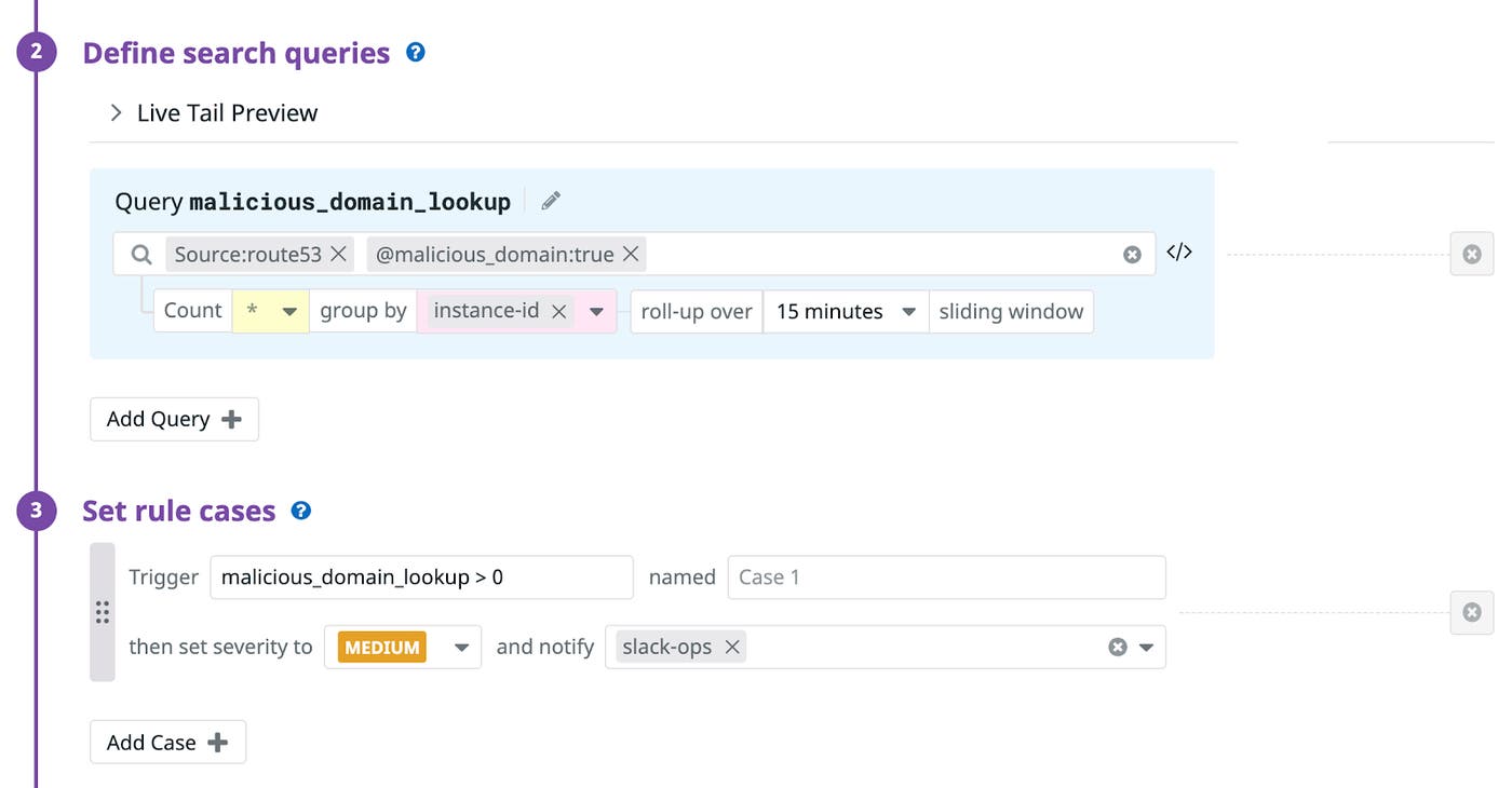 Define custom security rules for Route 53 DNS logs Define custom security rules for Route 53 DNS logs