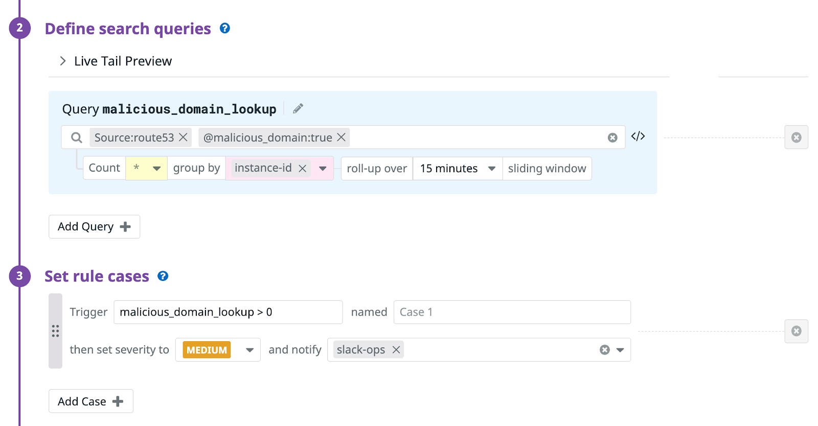 Define custom security rules for Route 53 DNS logs Define custom security rules for Route 53 DNS logs