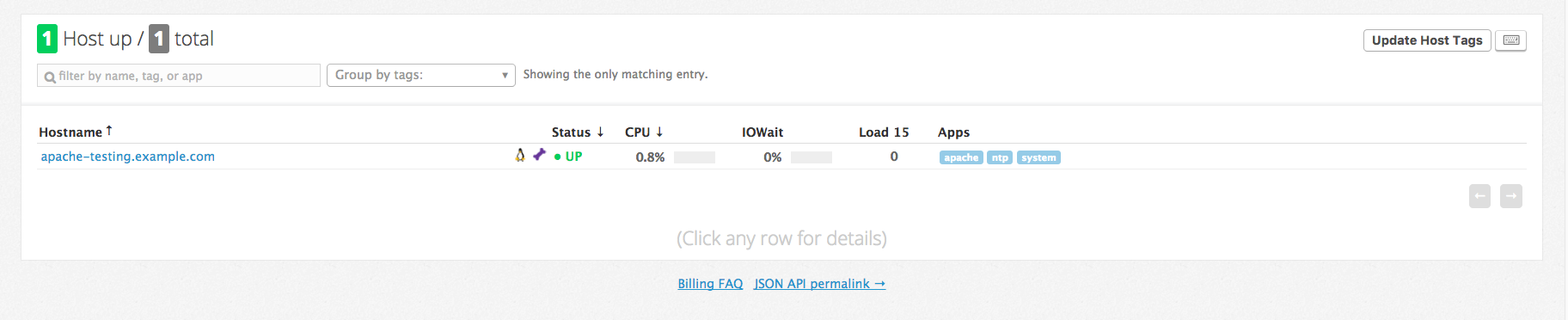 Apache server in Datadog app