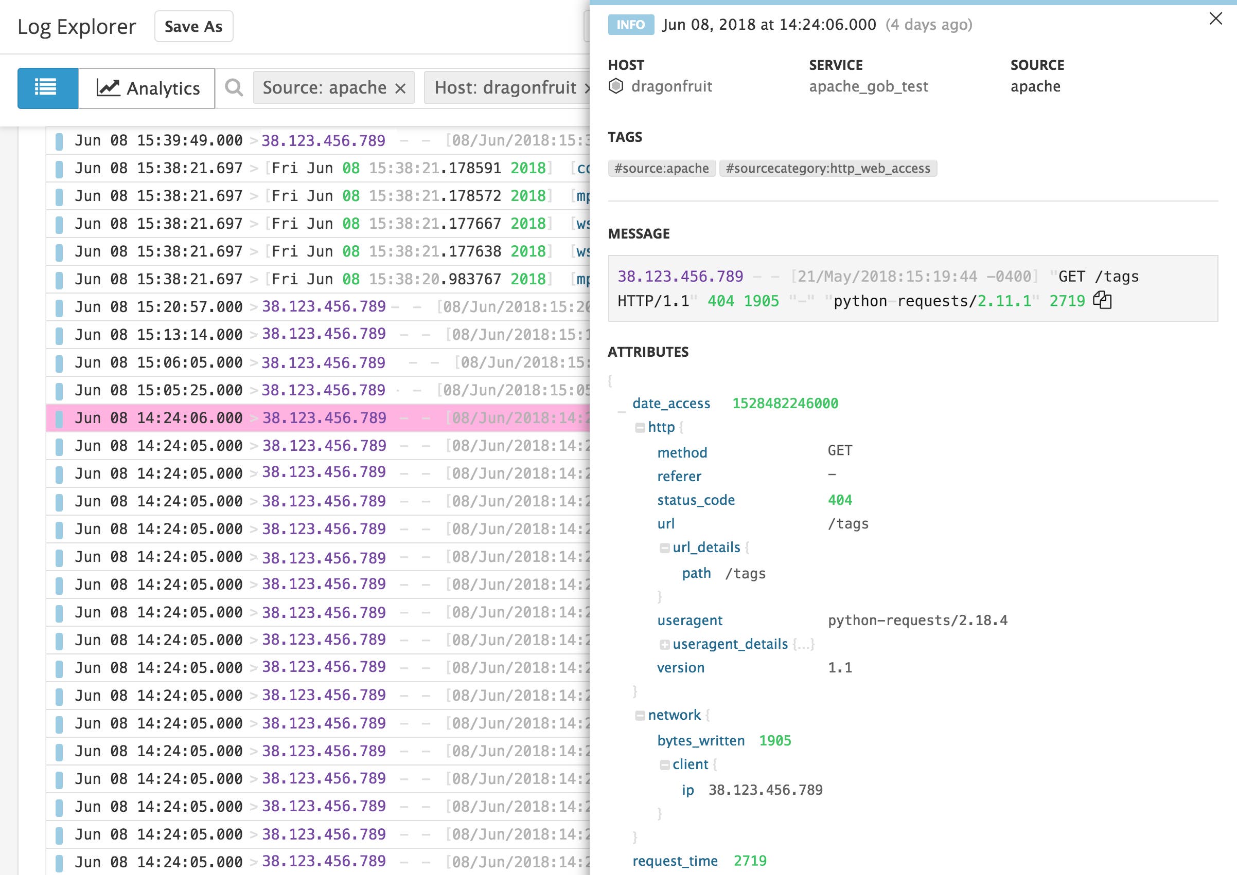 Monitor Apache Datadog: see new parsed request time Monitor Apache Datadog: see new parsed request time