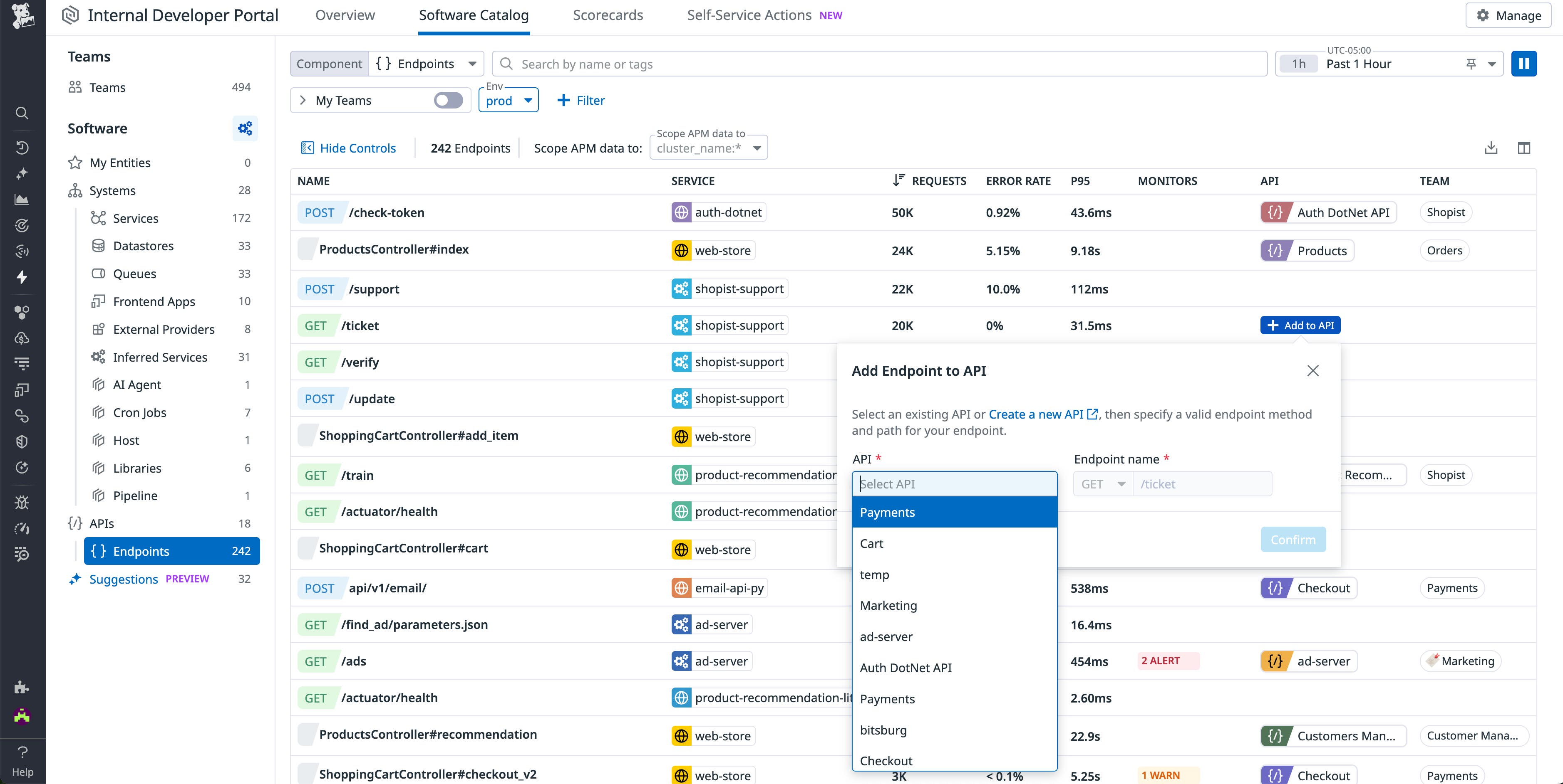 Software Catalog register endpoint Software Catalog register endpoint
