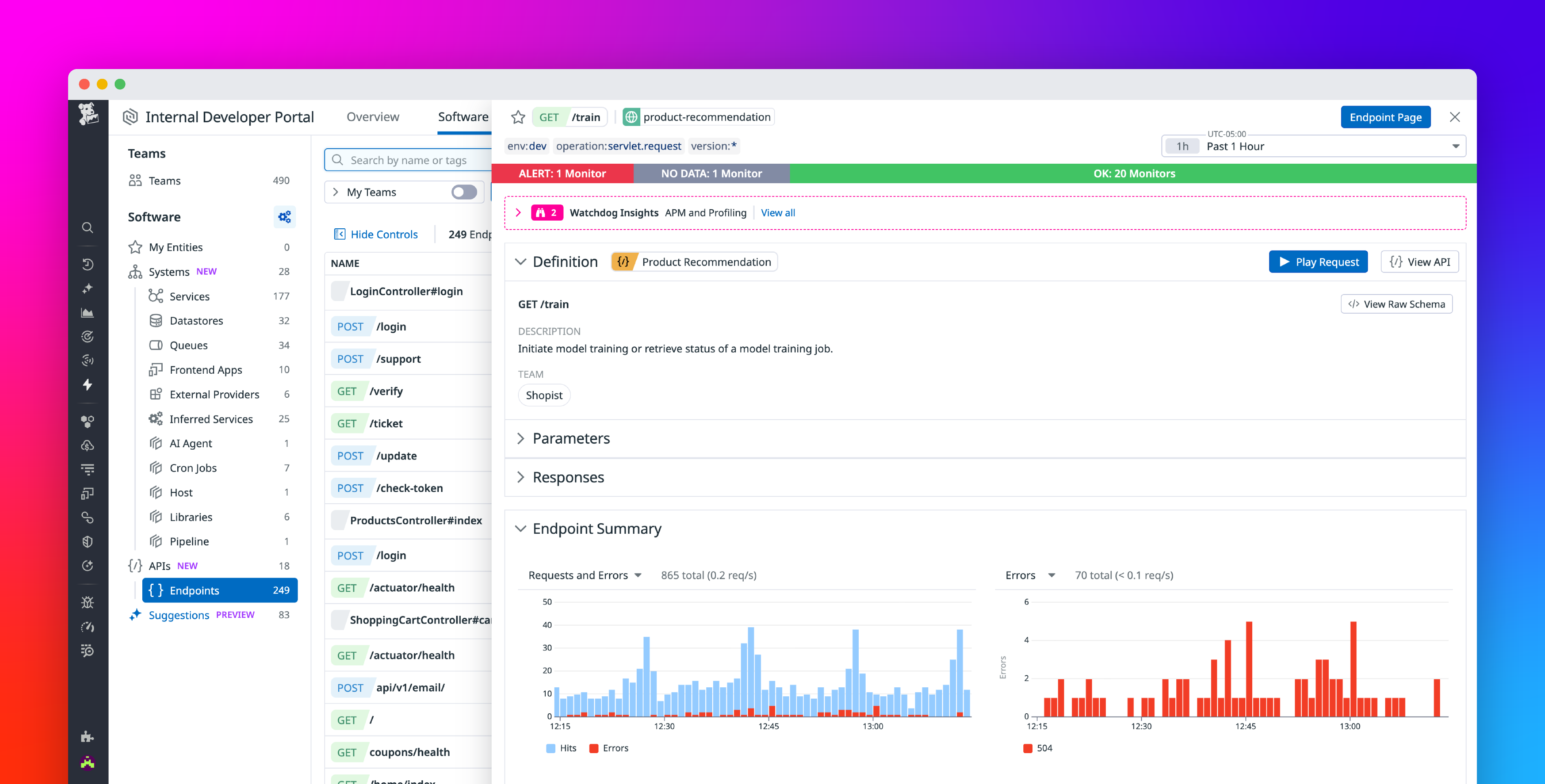 Manage API performance, security, and ownership with Datadog's Software Catalog