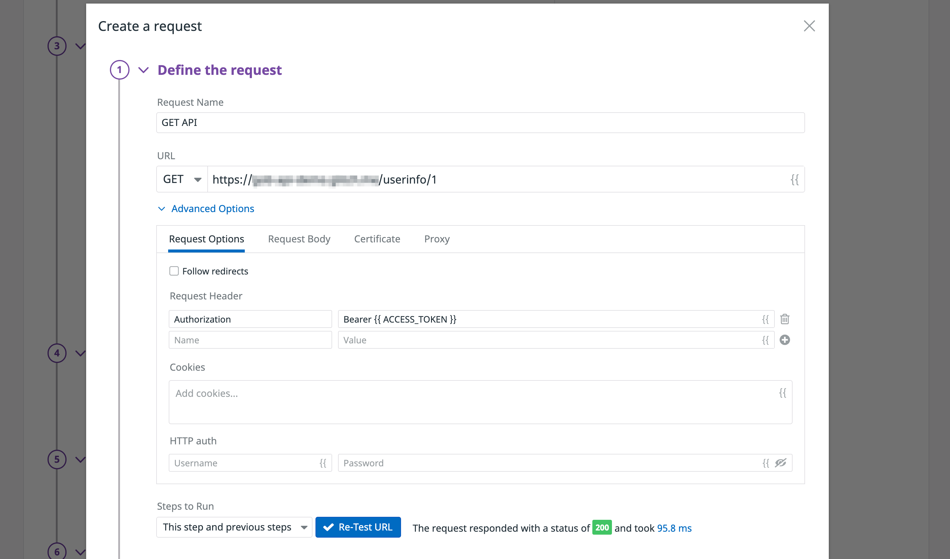 Chain requests using variables in response headers
