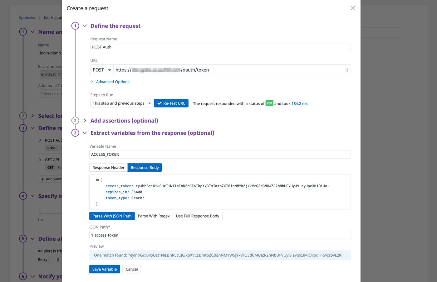 Use variables from a request's response to use in subsequent requests Use variables from a request's response to use in subsequent requests