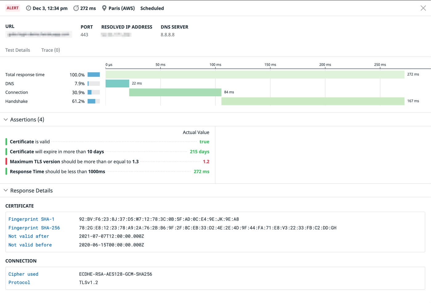 Troubleshoot further with SSL API test alerts Troubleshoot further with SSL API test alerts