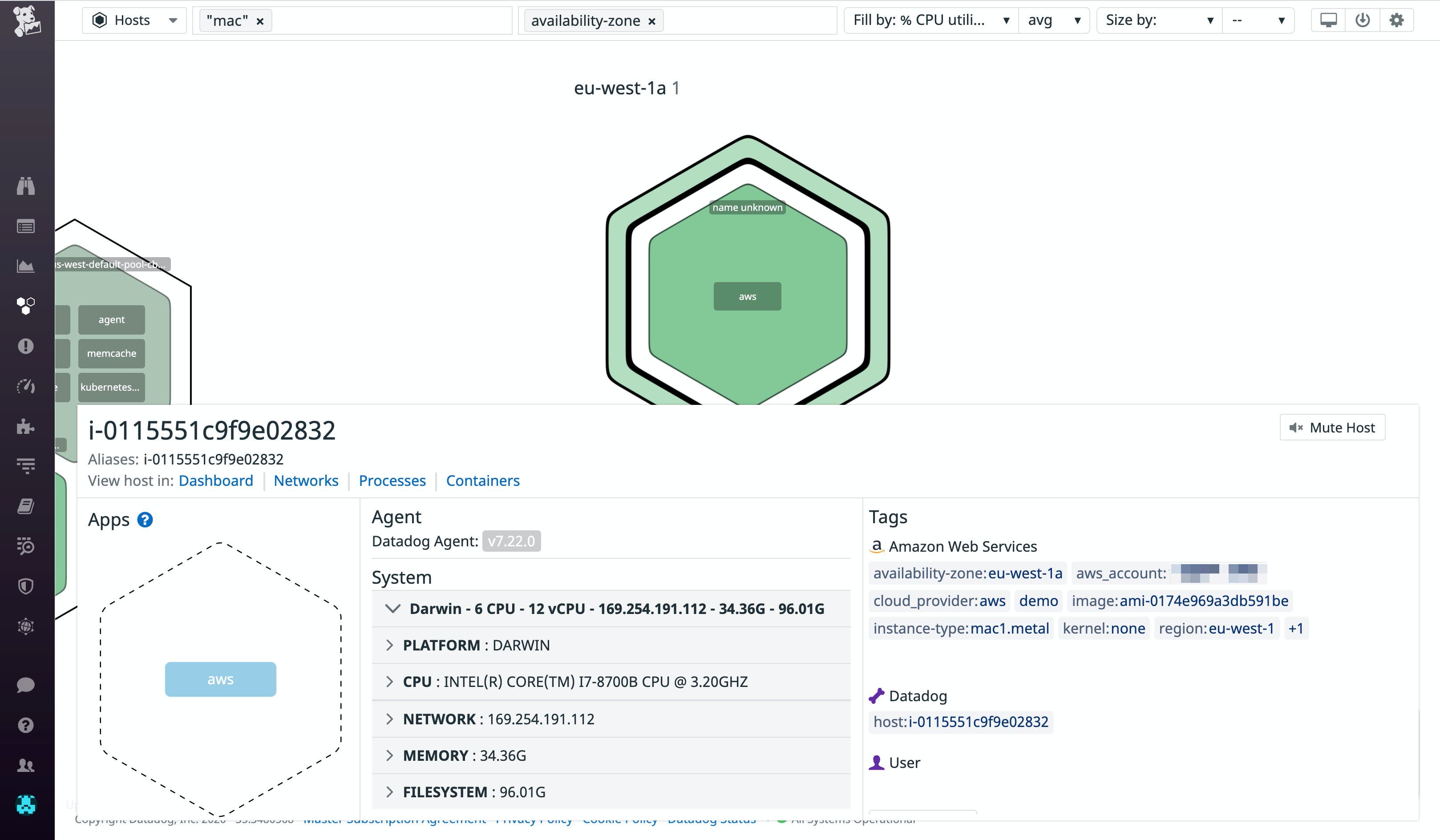 Mac AWS EC2 instance on Datadog Host Map Mac AWS EC2 instance on Datadog Host Map