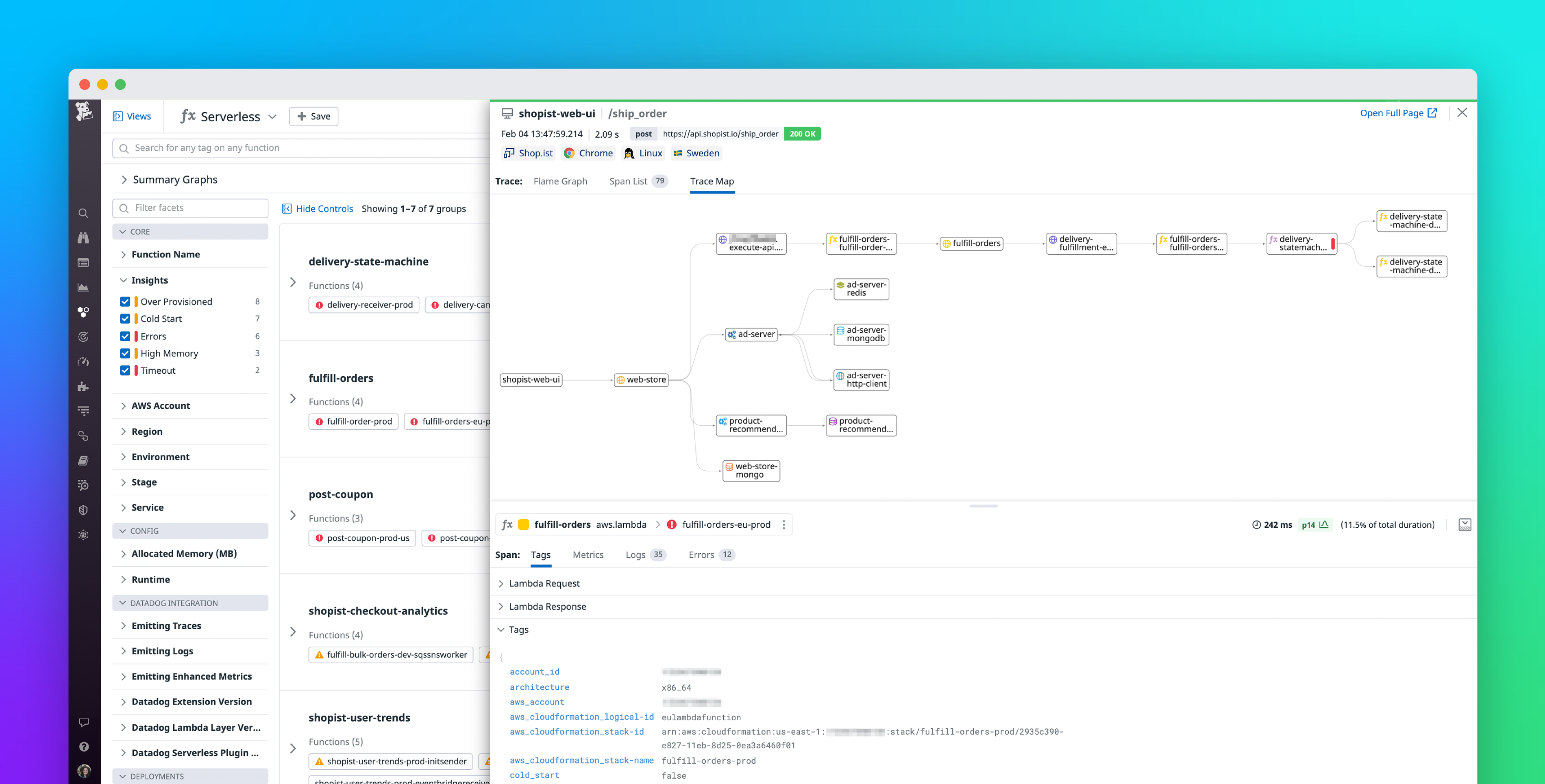 Datadog Serverless Monitoring for Amazon API Gateway, SQS, Kinesis, and more
