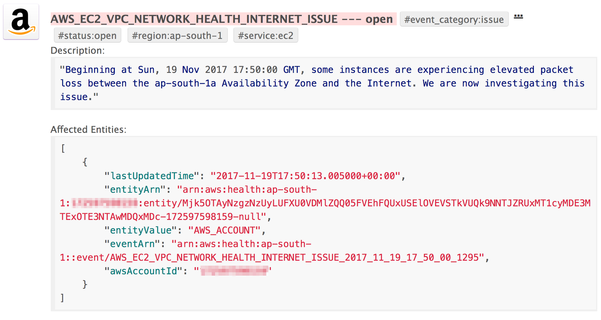 aws health status event