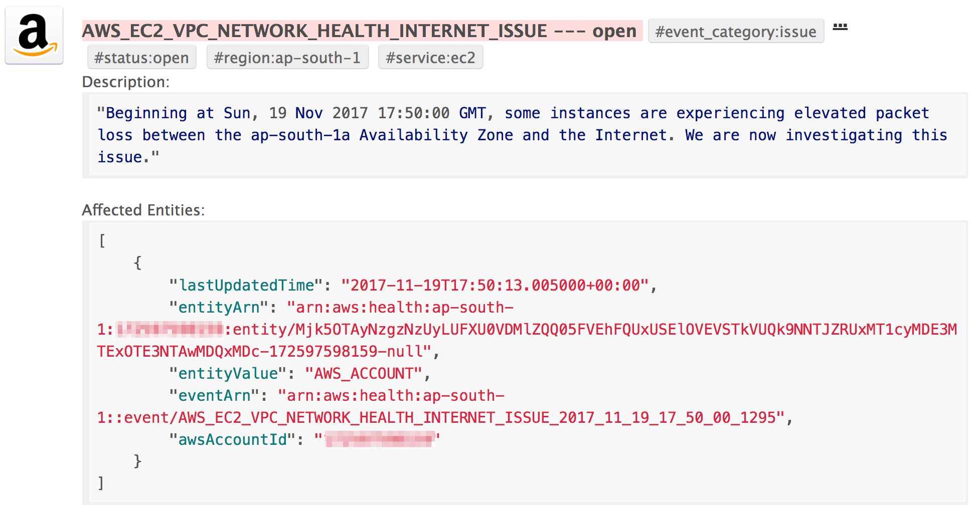 aws health status event aws health status event